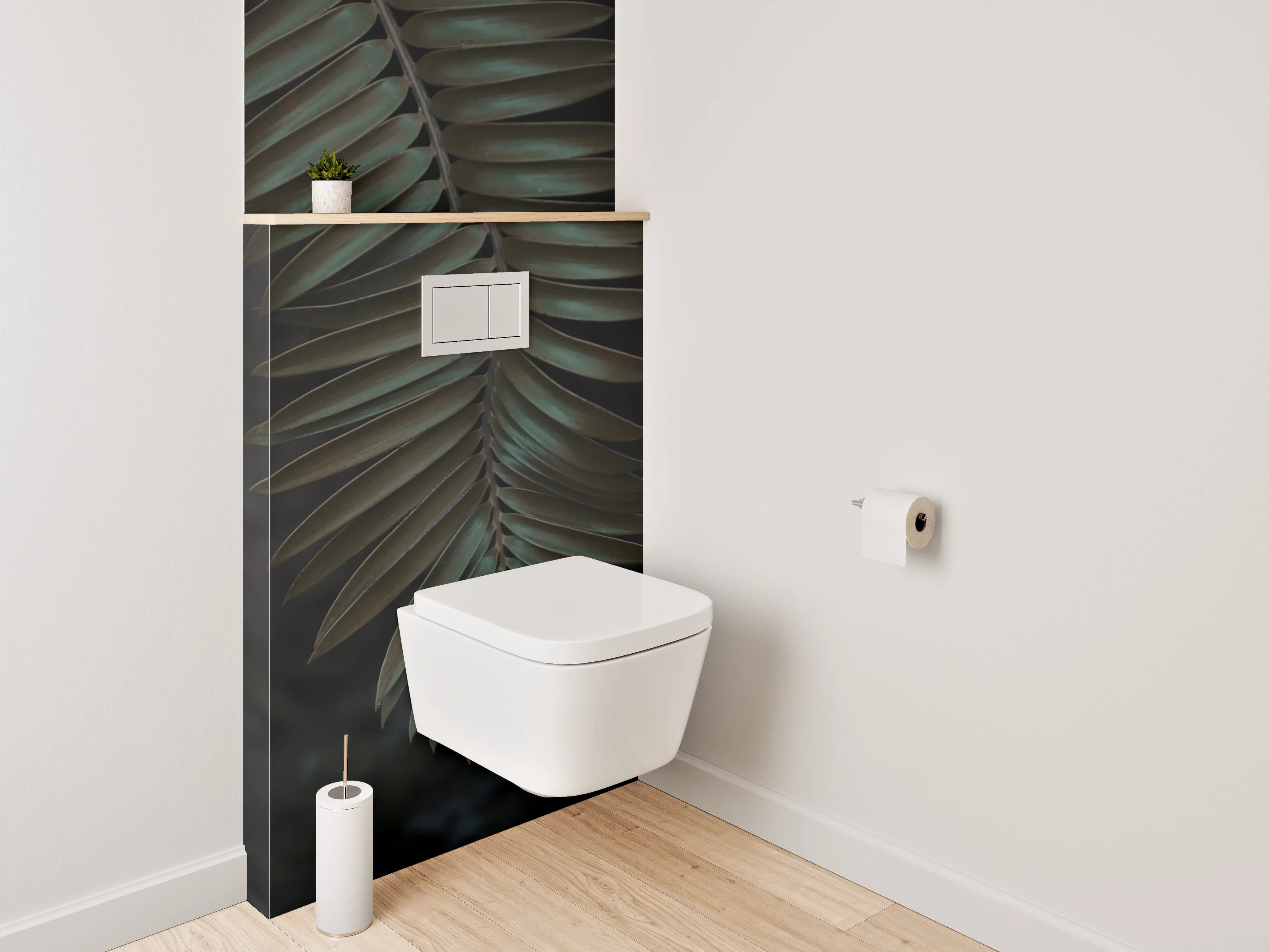 WC-Rückwand - Dunkles Palmenblatt Detail Naturfoto