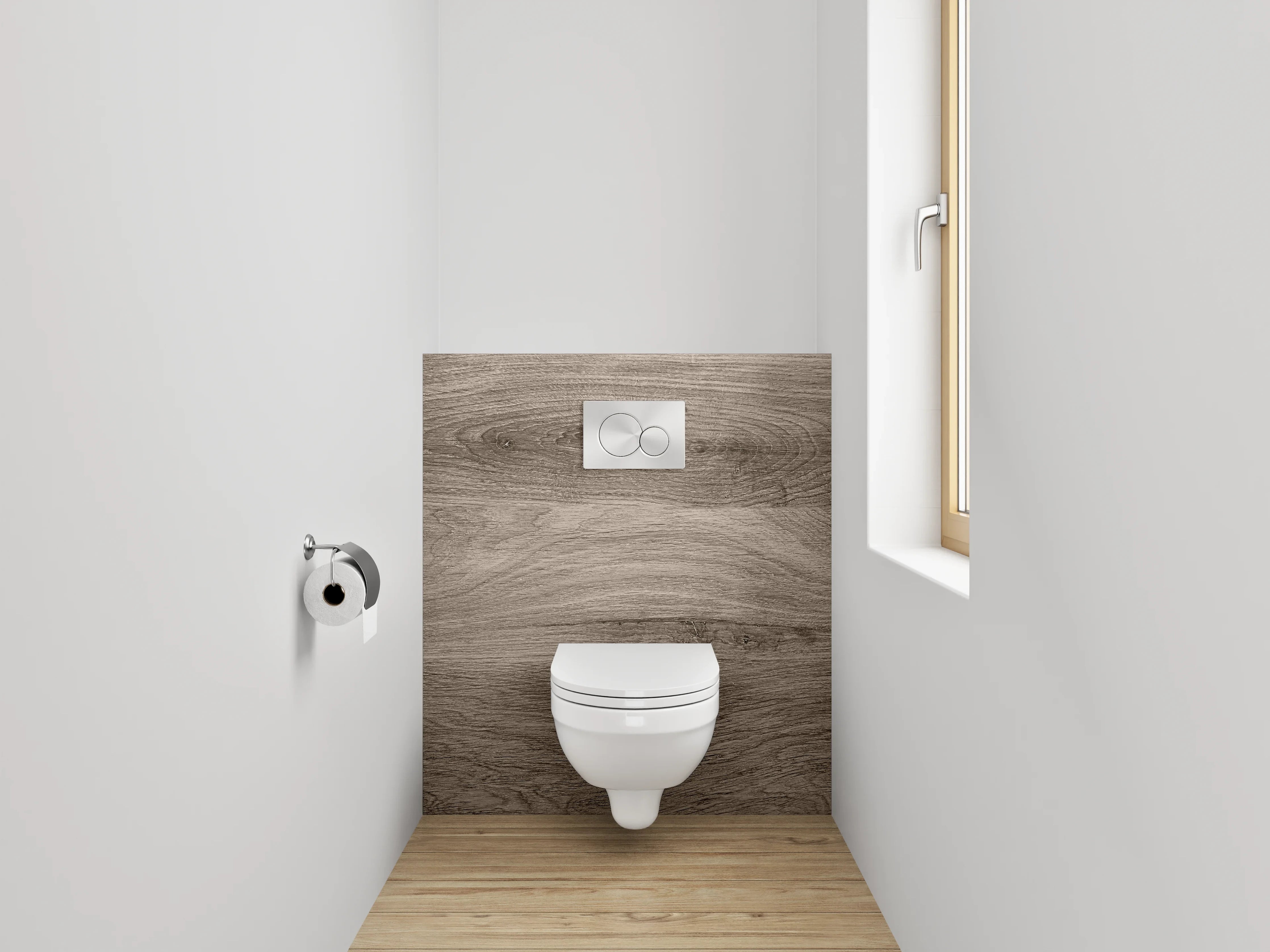 WC-Rückwand - Echter Holztisch mit natürlicher Maserung