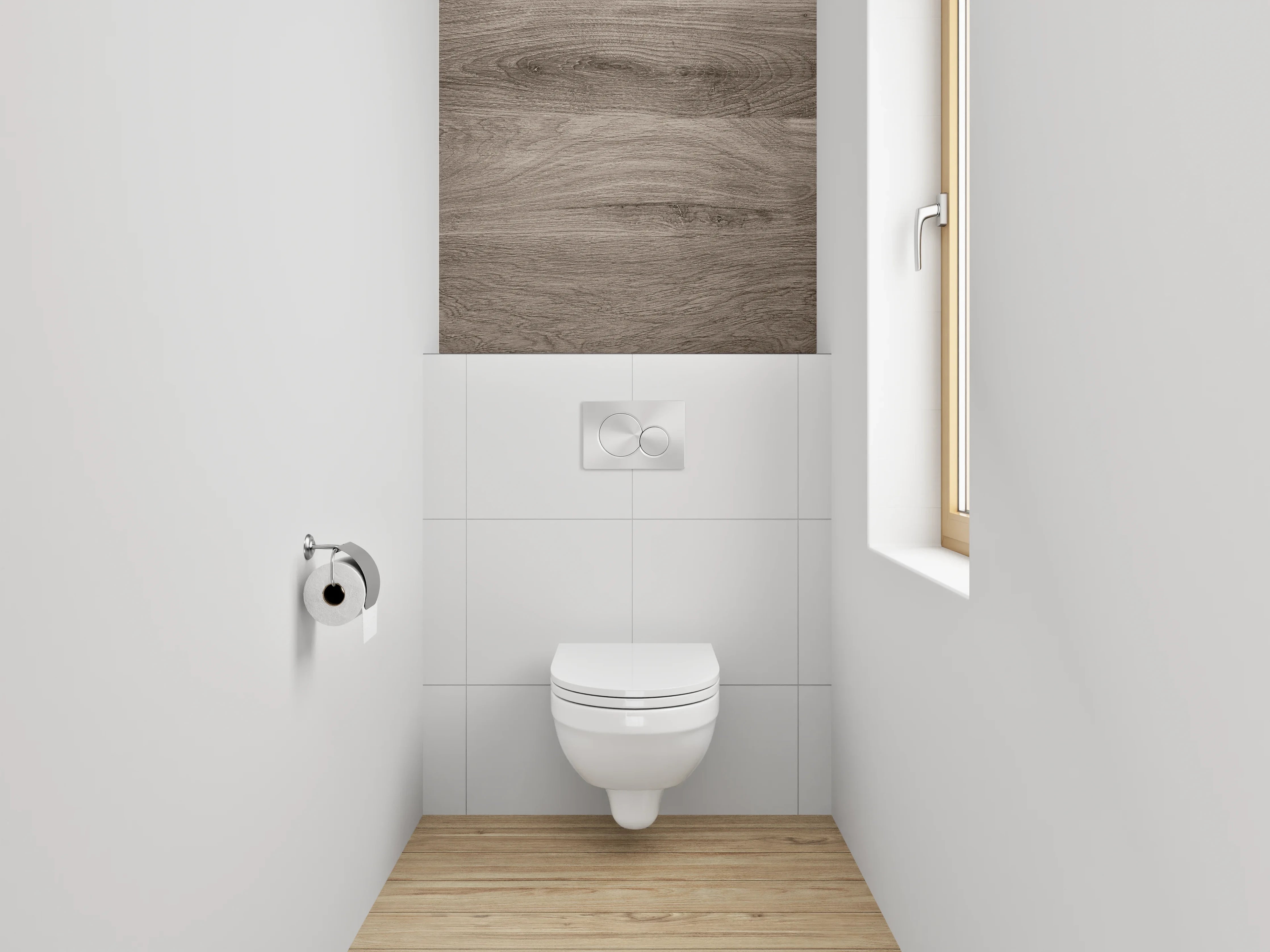 WC-Rückwand - Echter Holztisch mit natürlicher Maserung