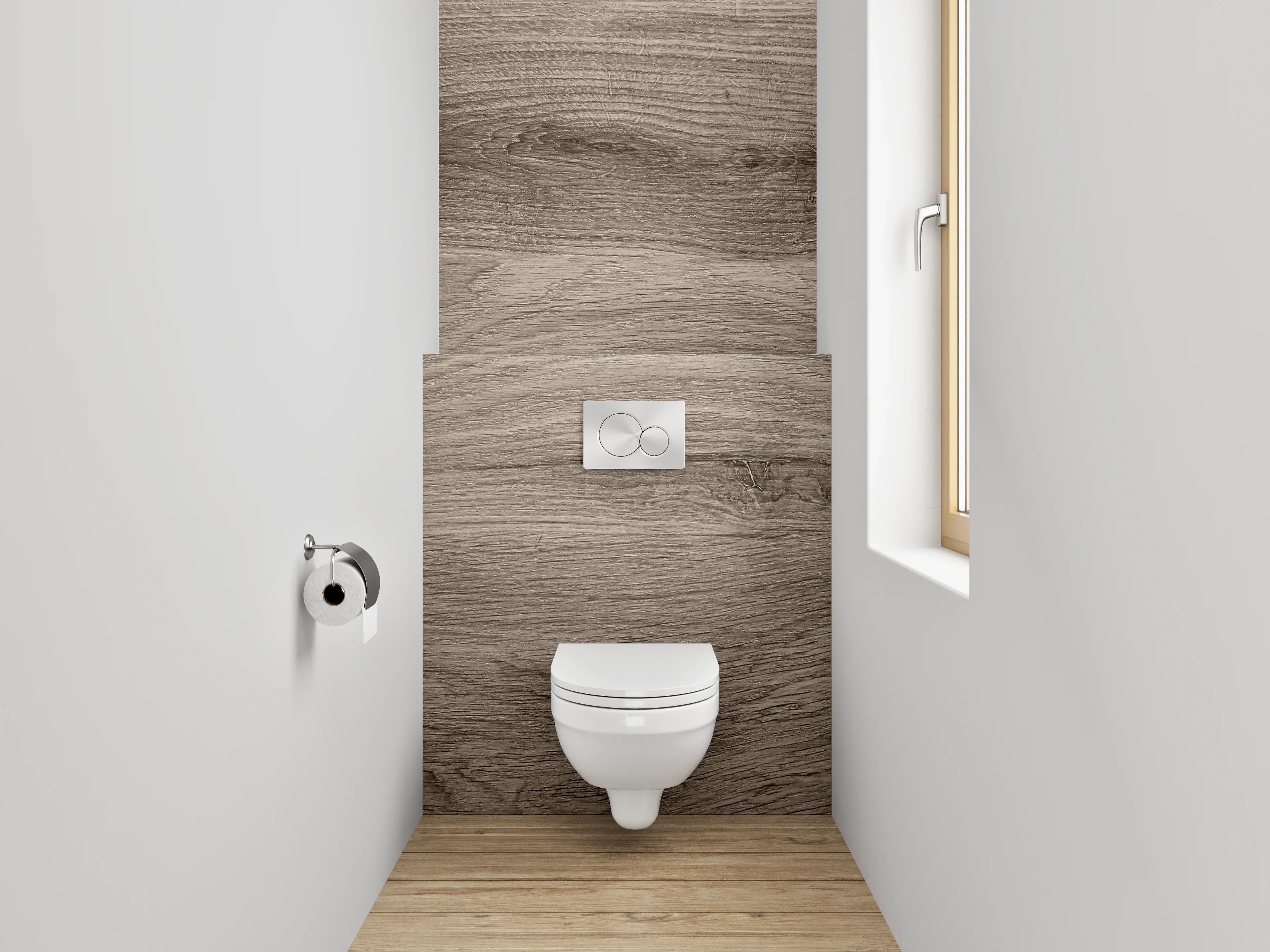 WC-Rückwand - Echter Holztisch mit natürlicher Maserung