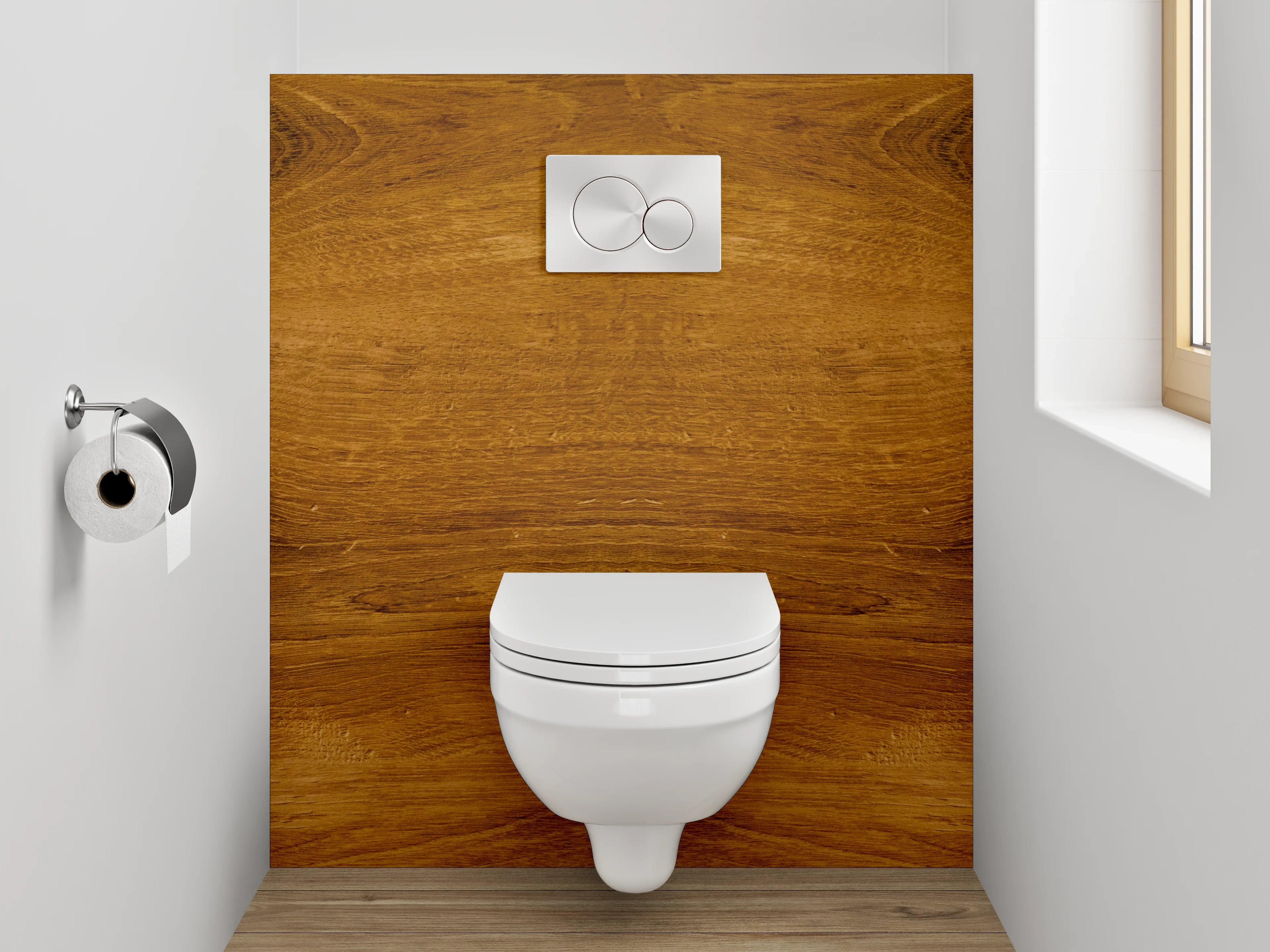 WC-Rückwand - Echtholzoptik Braun – Edle Holzmaserung