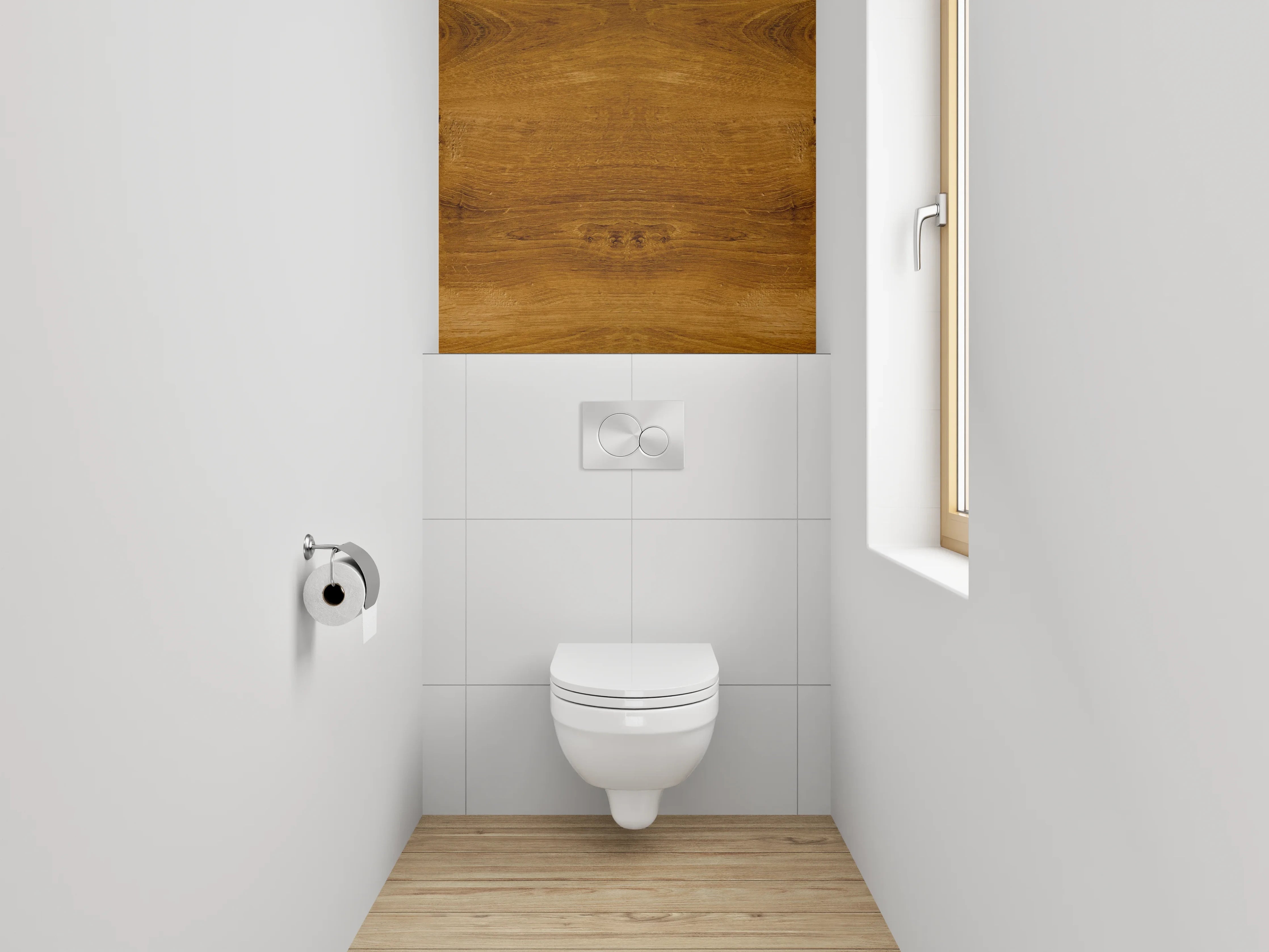 WC-Rückwand - Echtholzoptik Braun – Edle Holzmaserung