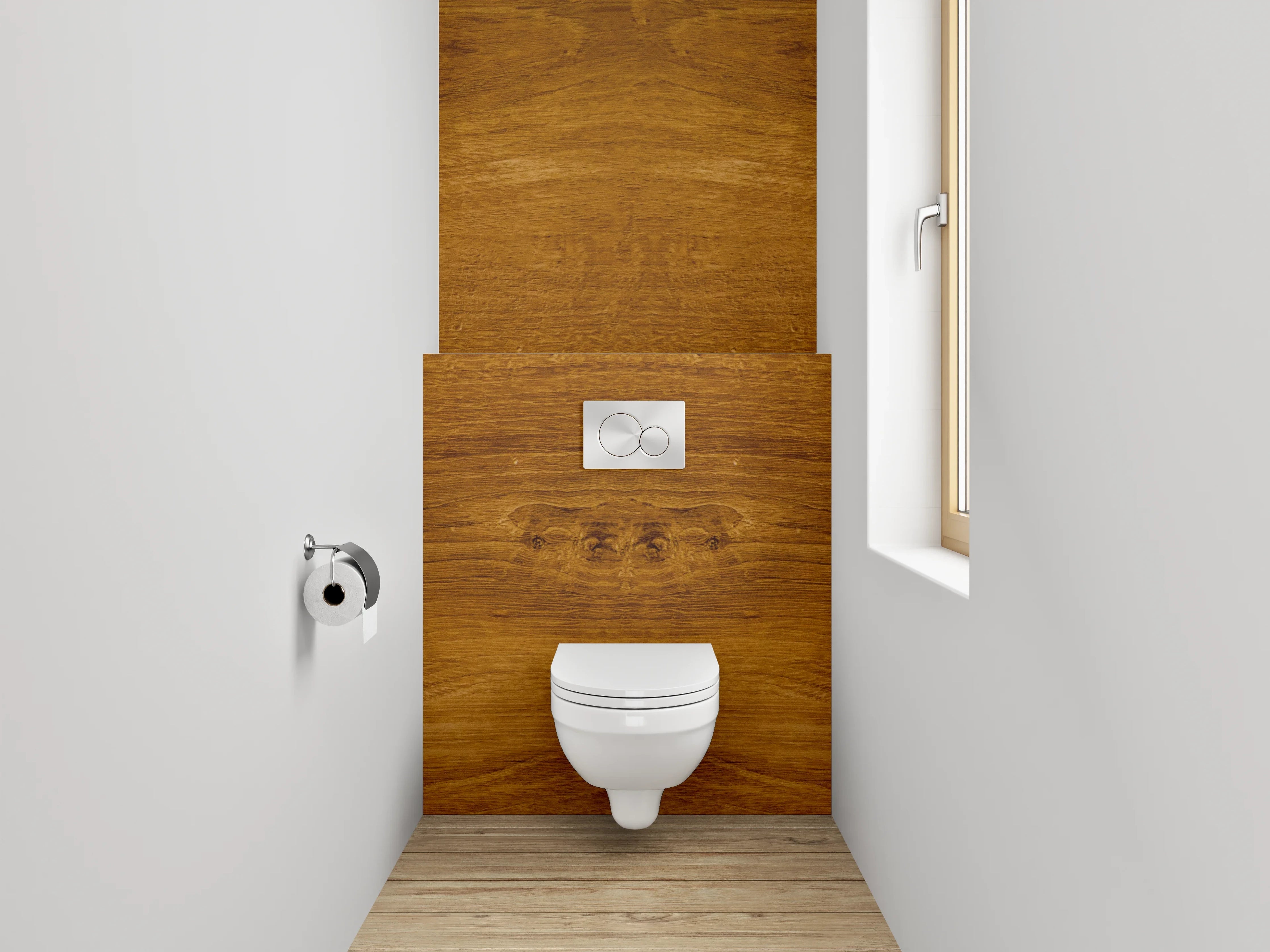 WC-Rückwand - Echtholzoptik Braun – Edle Holzmaserung
