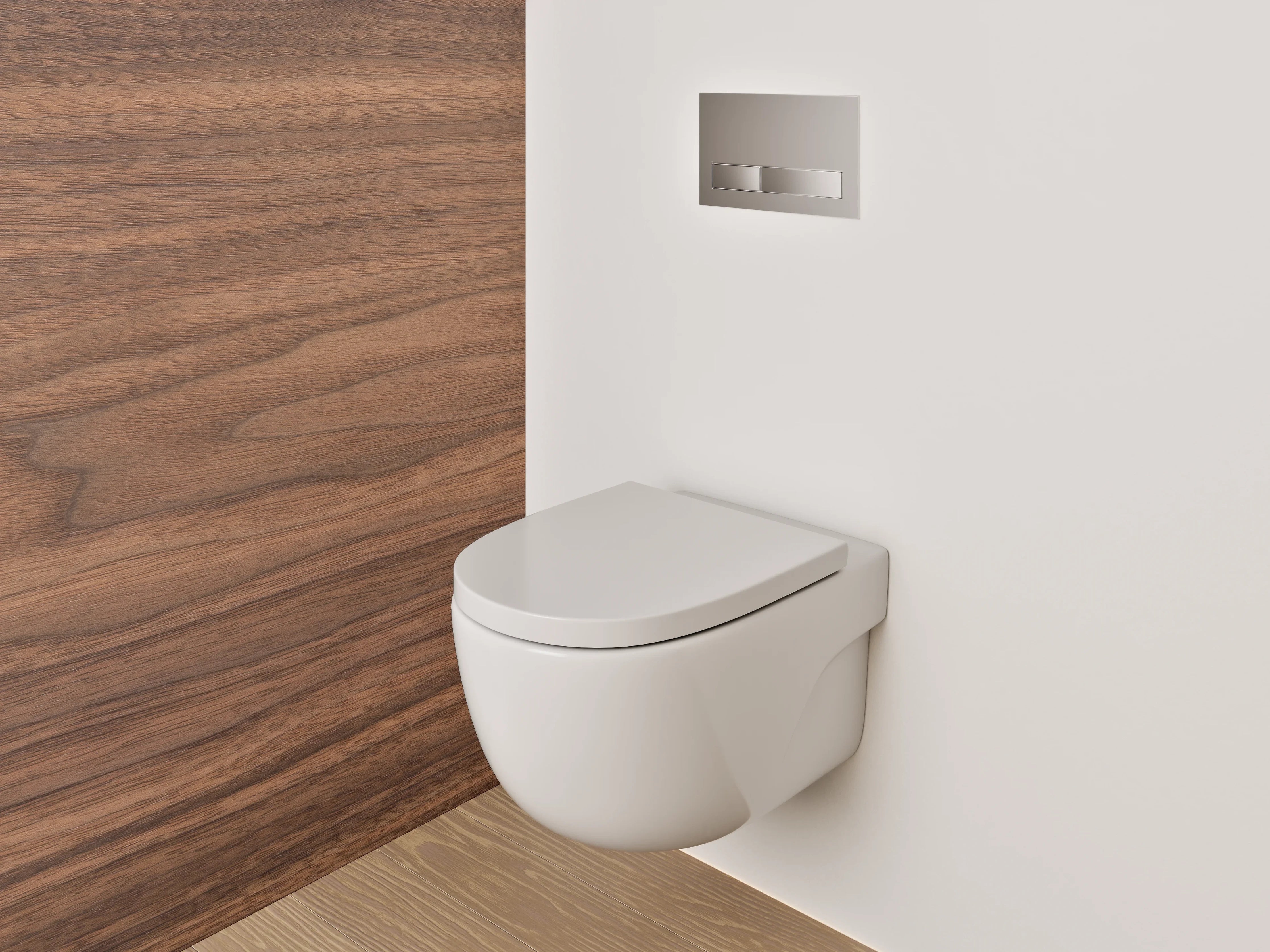 WC-Rückwand - Edle Holzbretter-Verzierung in warmen Brauntönen