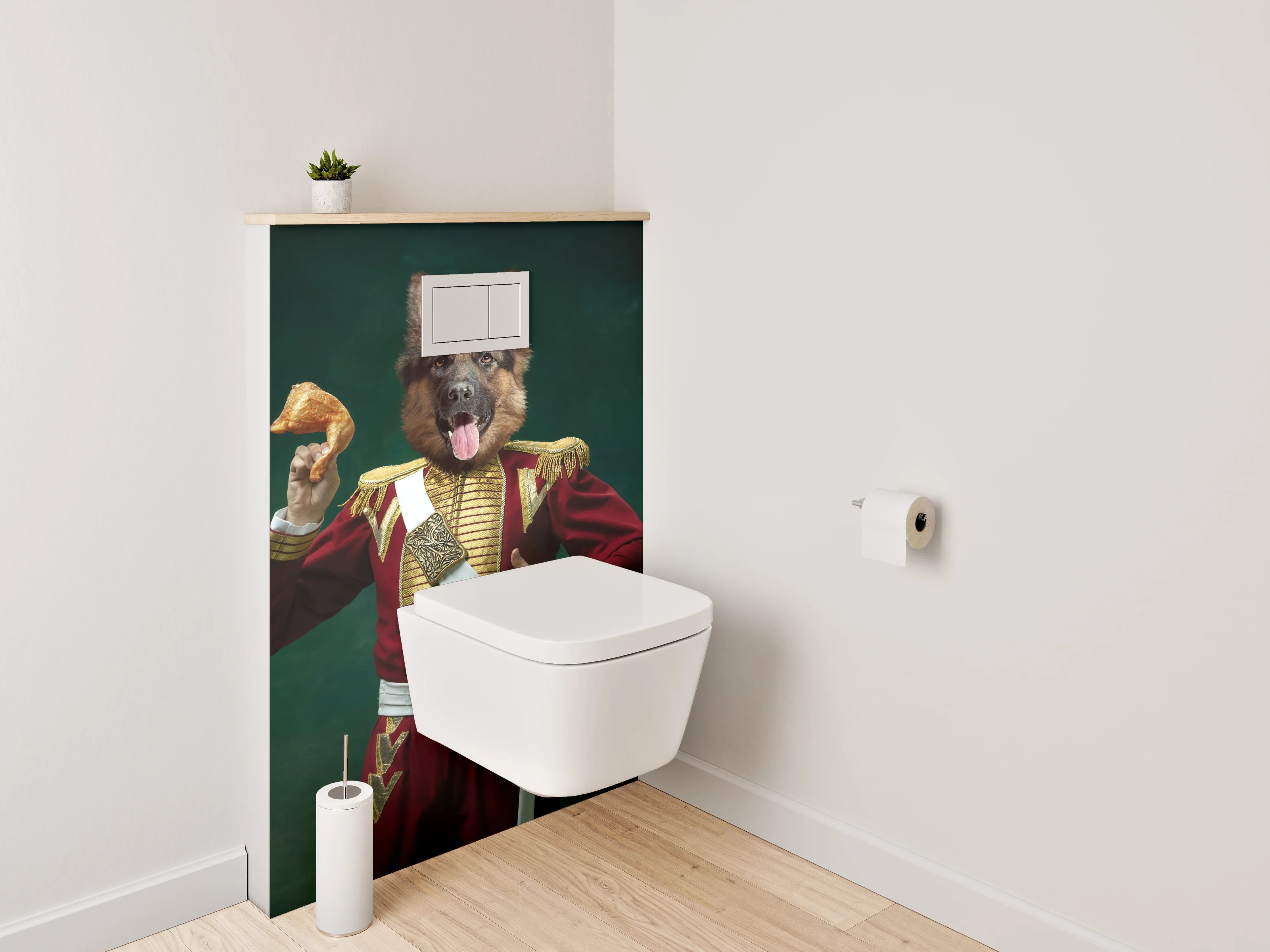 WC-Rückwand - Edle Hunde im Renaissance-Look