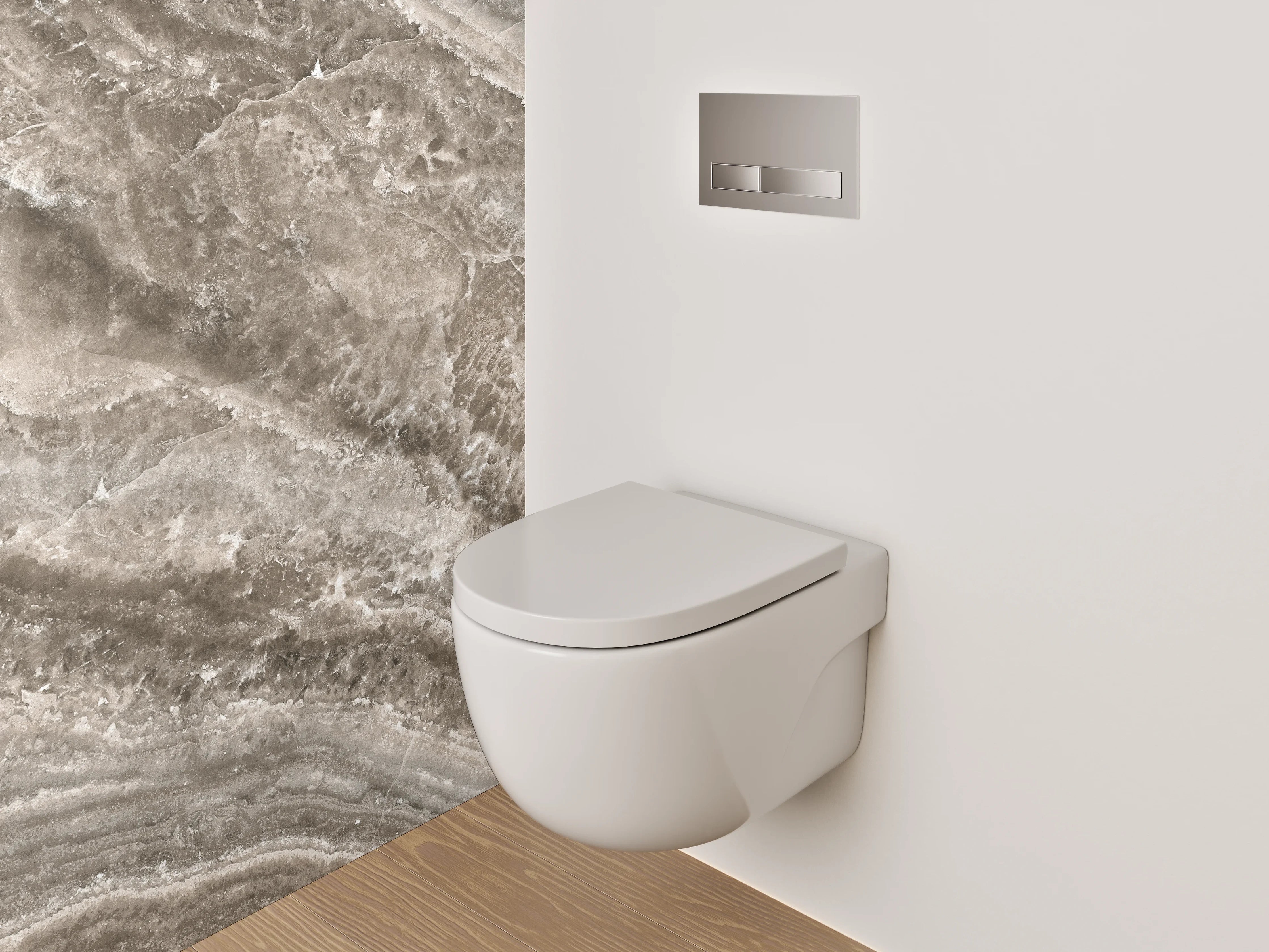 WC-Rückwand - Edle Marmoroptik Braun-Grau Fliese
