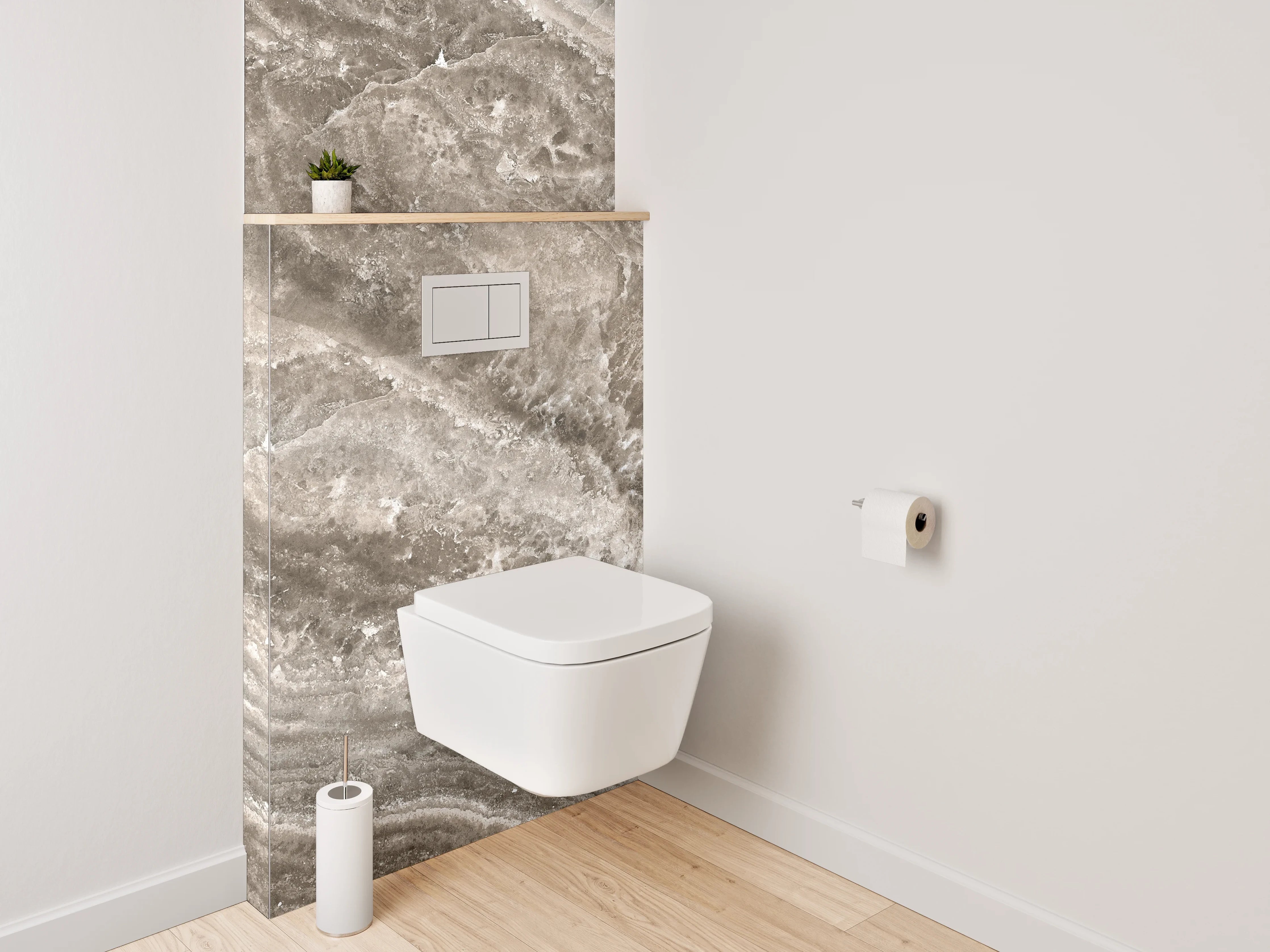 WC-Rückwand - Edle Marmoroptik Braun-Grau Fliese