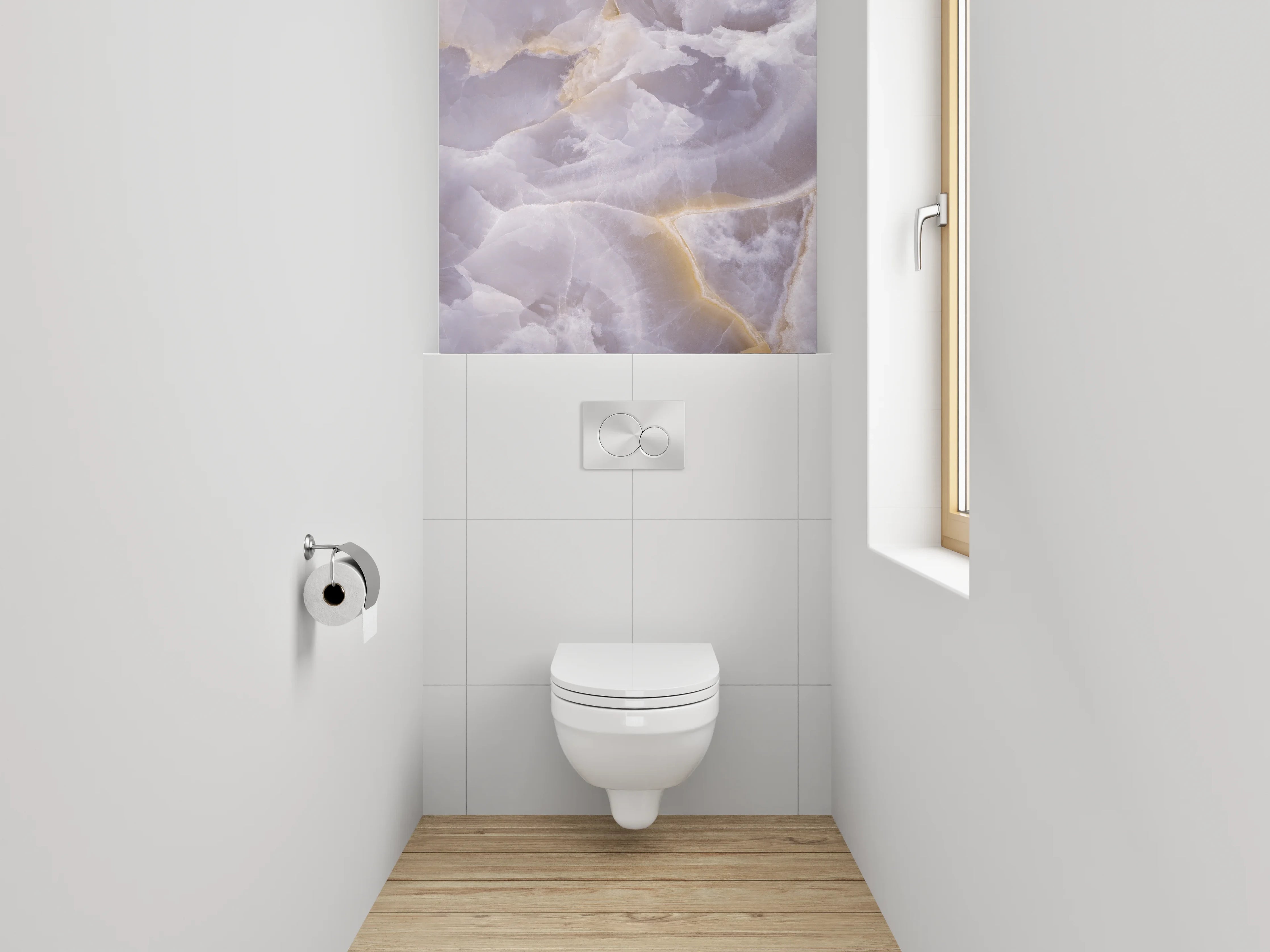 WC-Rückwand - Edle Onyx-Marmorstruktur in Pastell