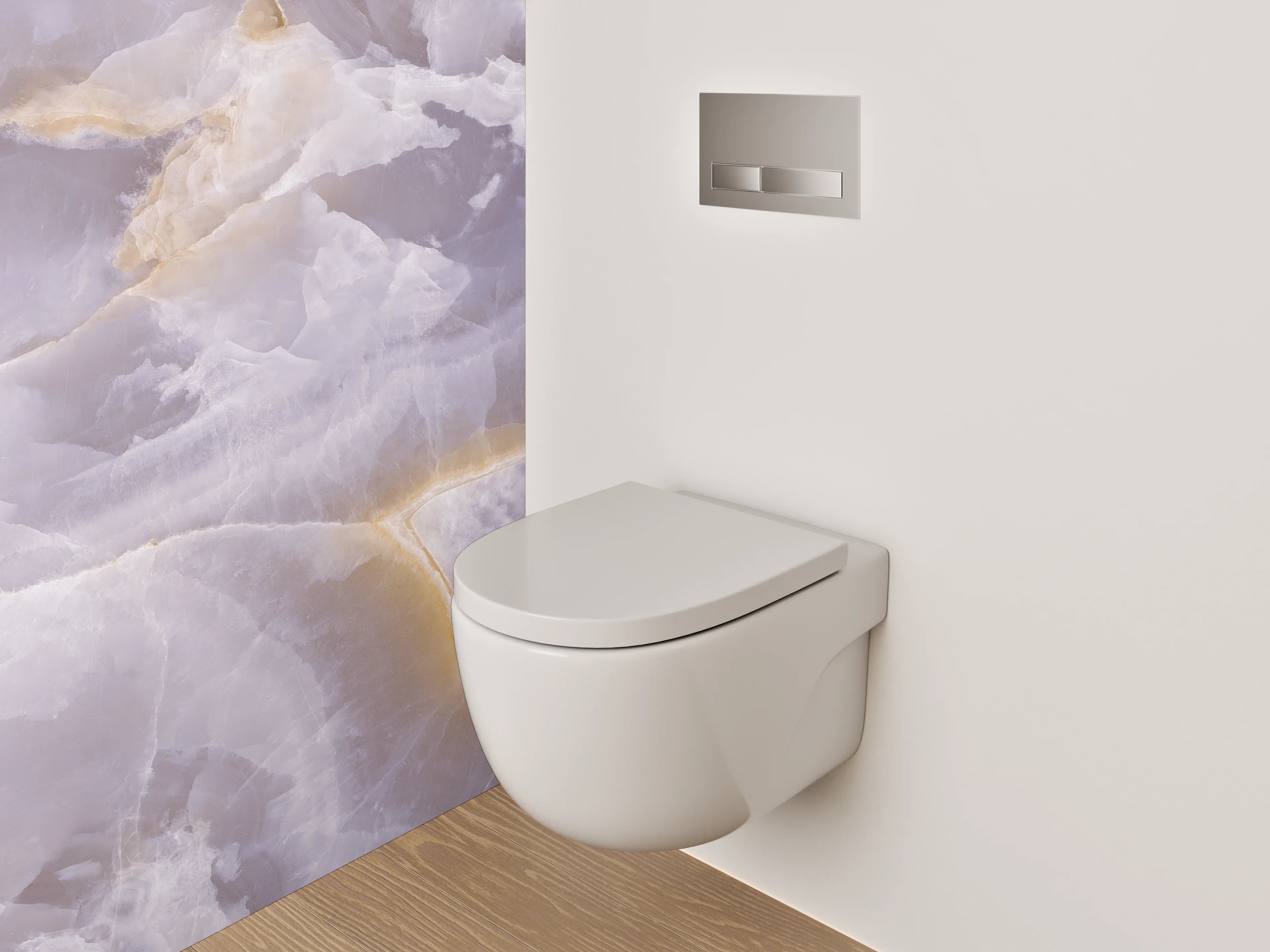 WC-Rückwand - Edle Onyx-Marmorstruktur in Pastell