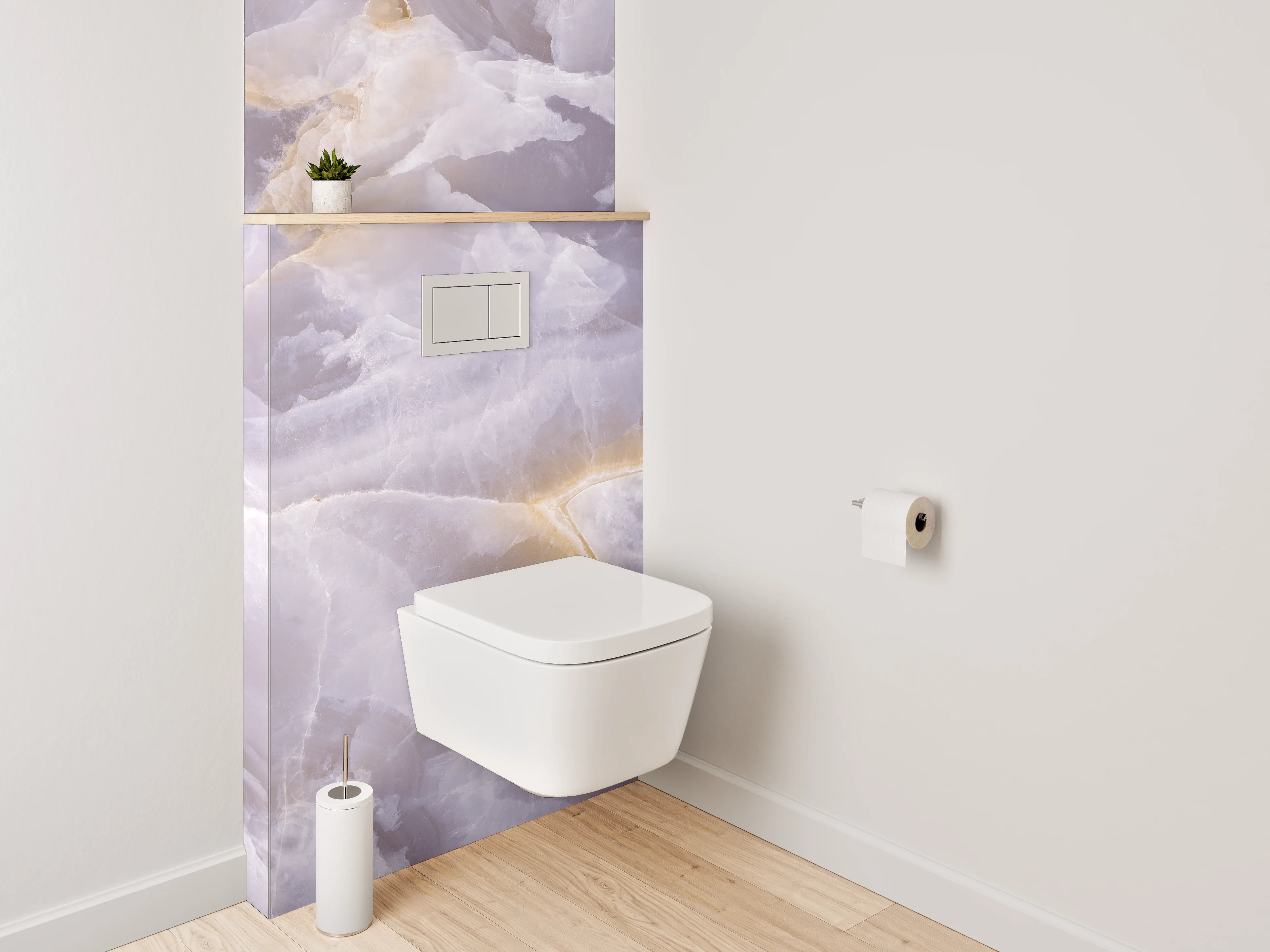 WC-Rückwand - Edle Onyx-Marmorstruktur in Pastell