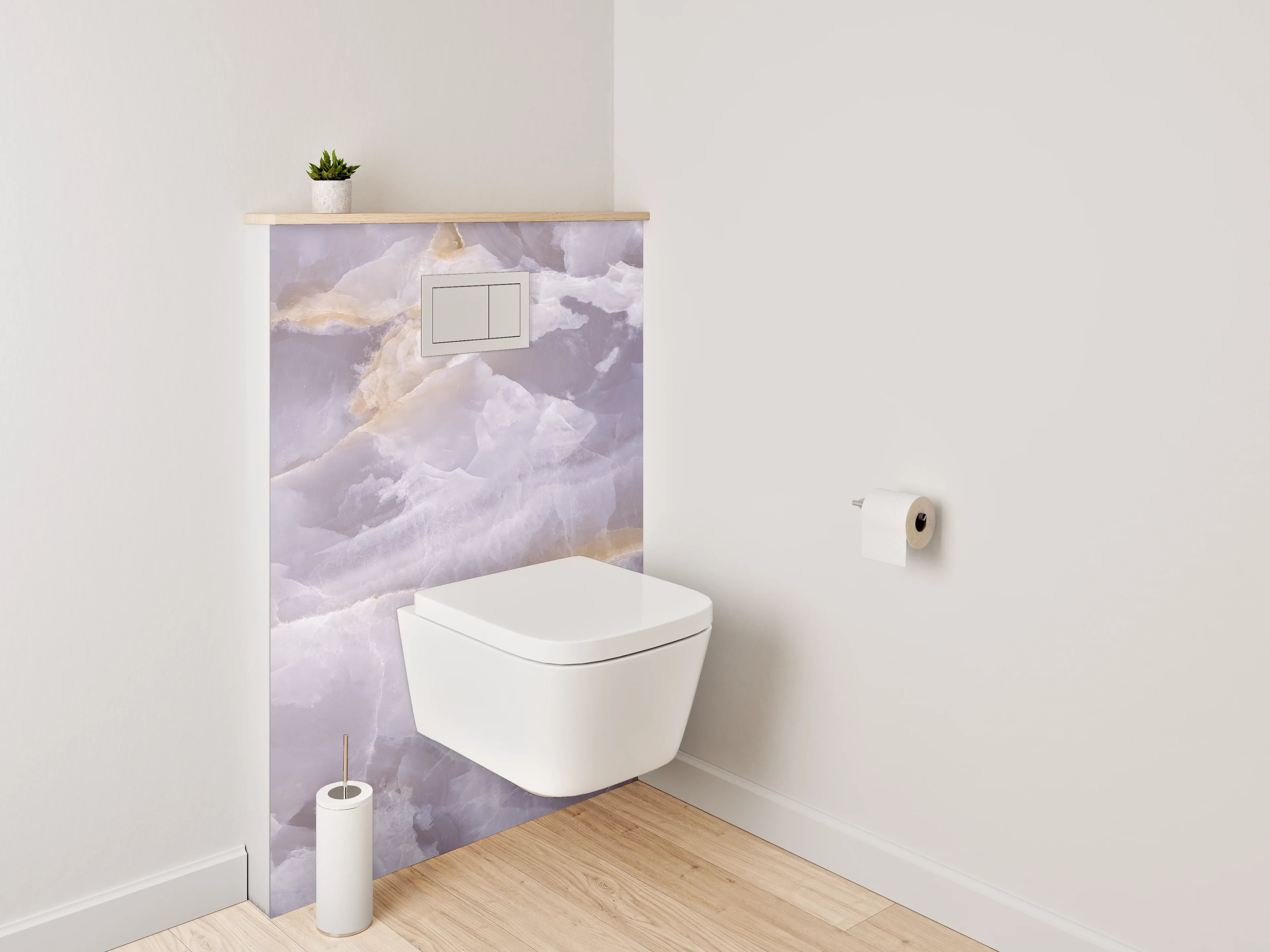 WC-Rückwand - Edle Onyx-Marmorstruktur in Pastell