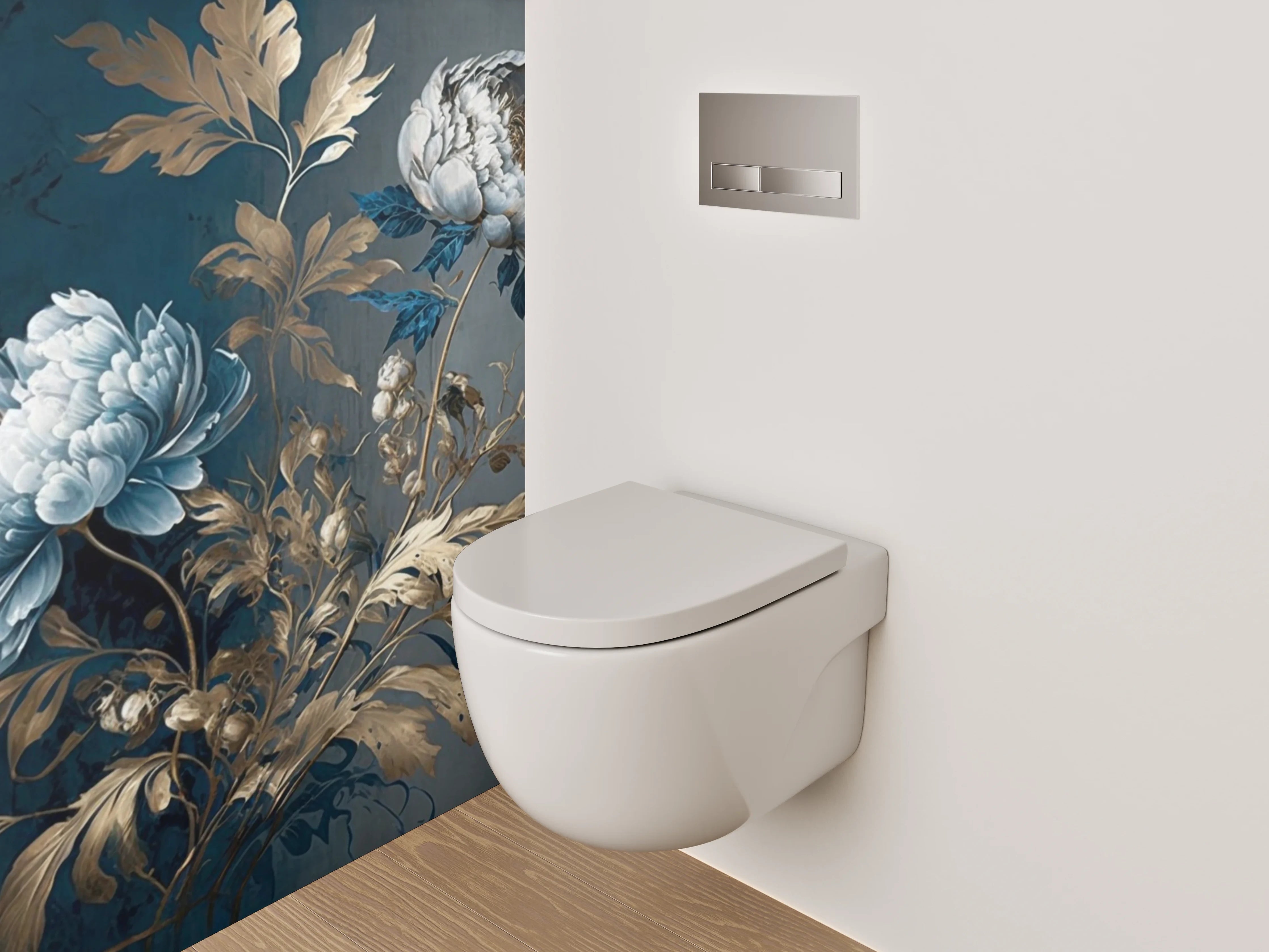 WC-Rückwand - Edle Pfingstrosen als Wandkunst