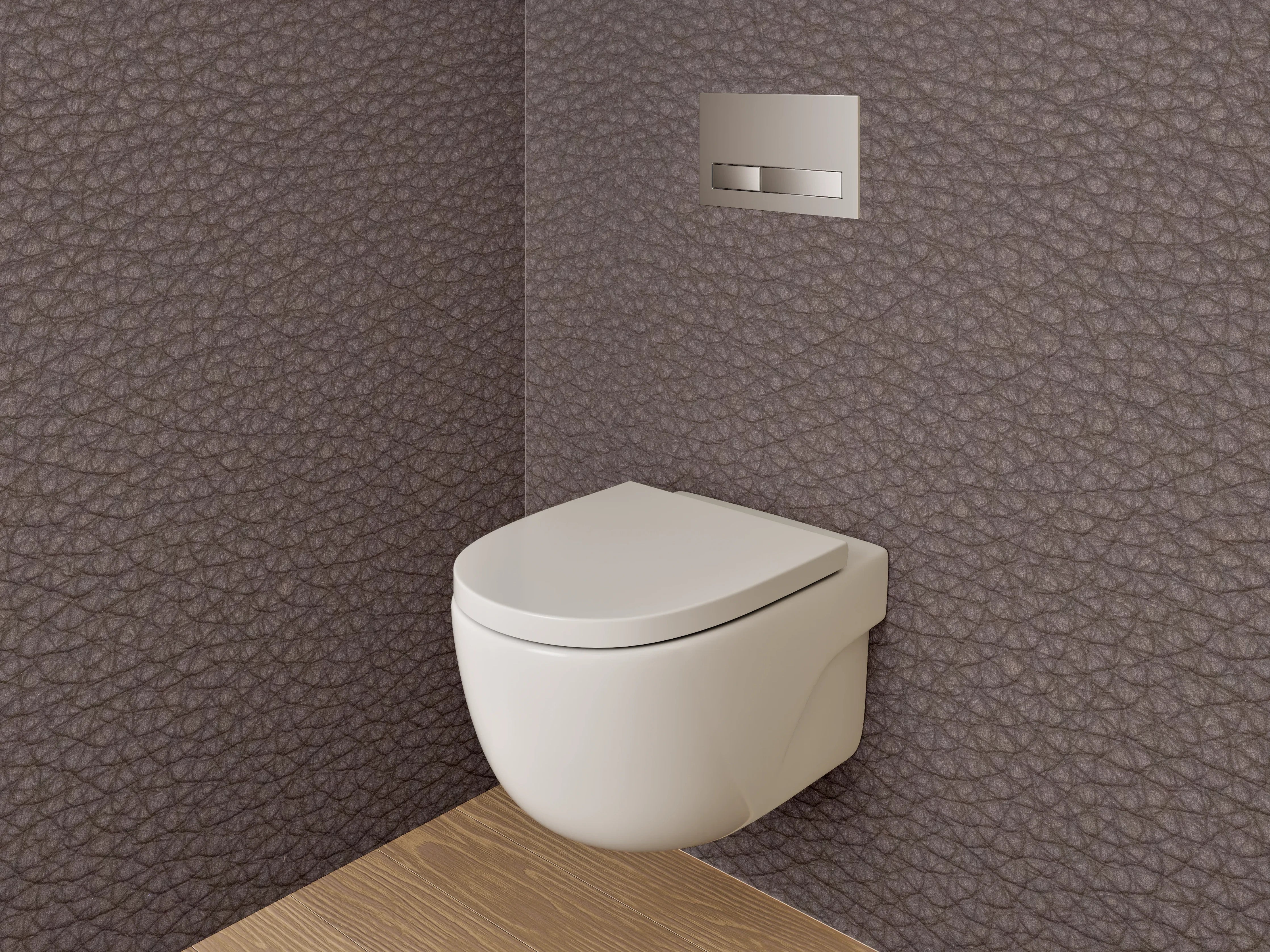WC-Rückwand - Edle braune Lederoptik