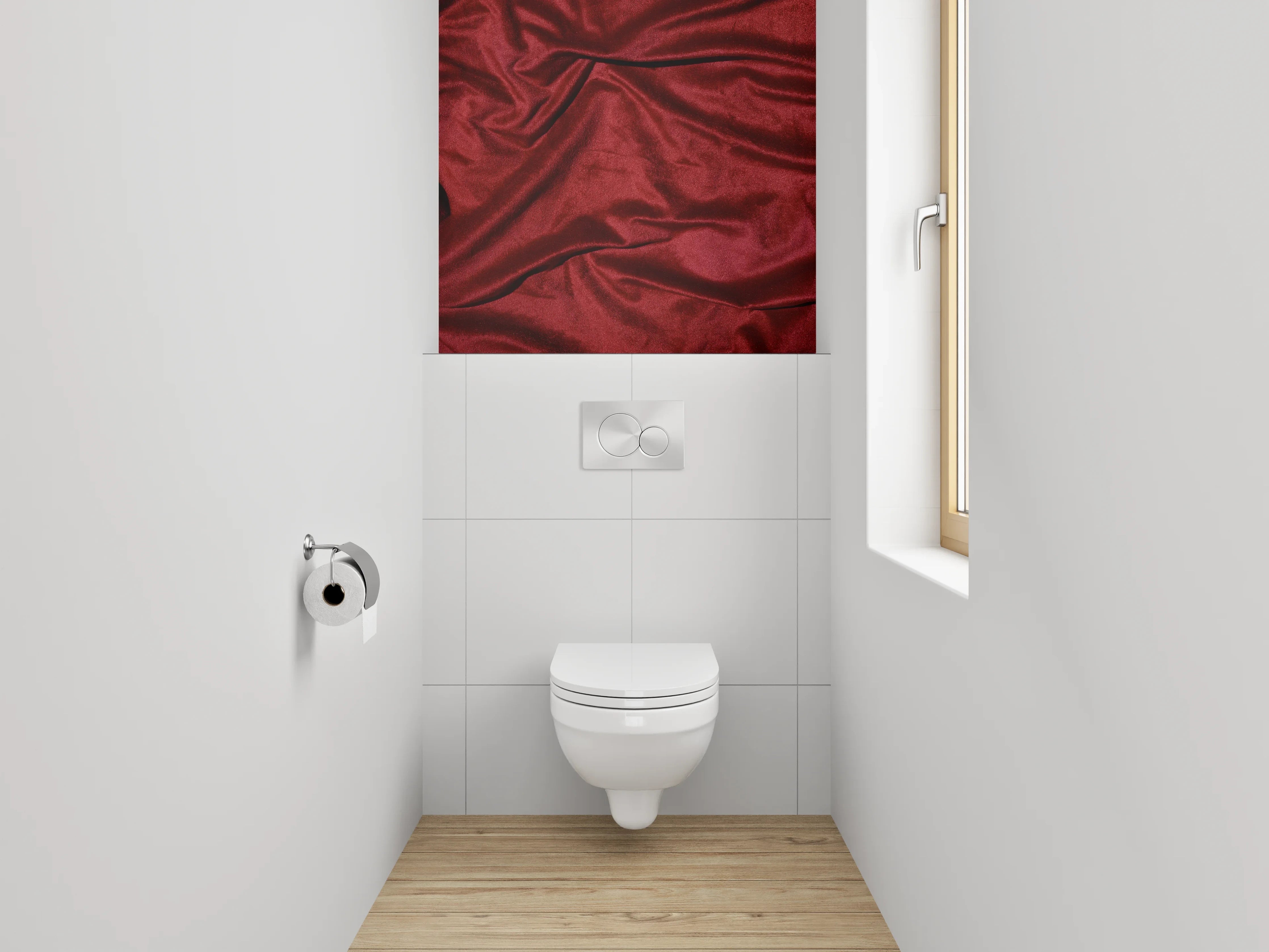 WC-Rückwand - Edle rote Samtoptik