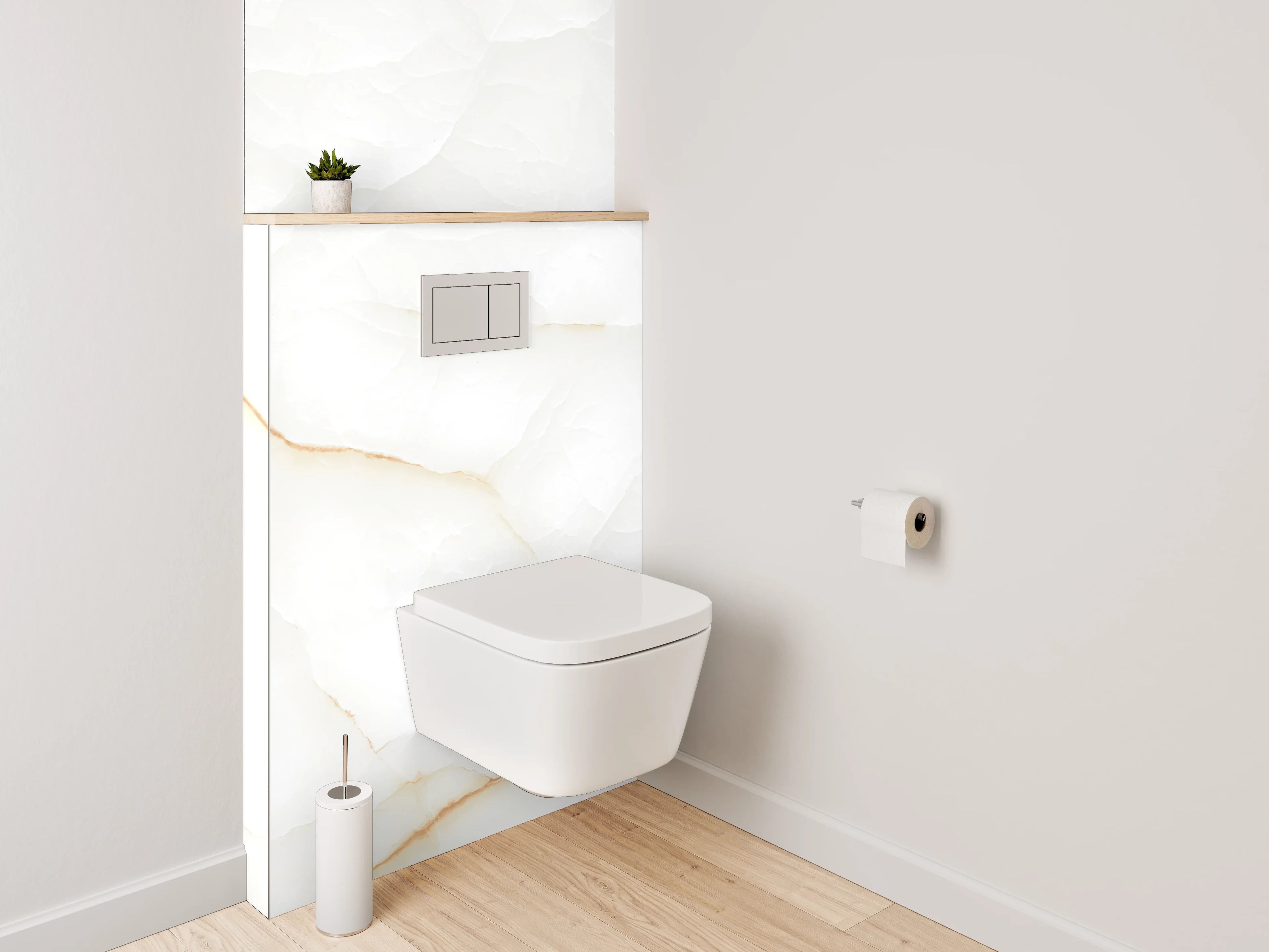 WC-Rückwand - Edle weiße Marmorstruktur