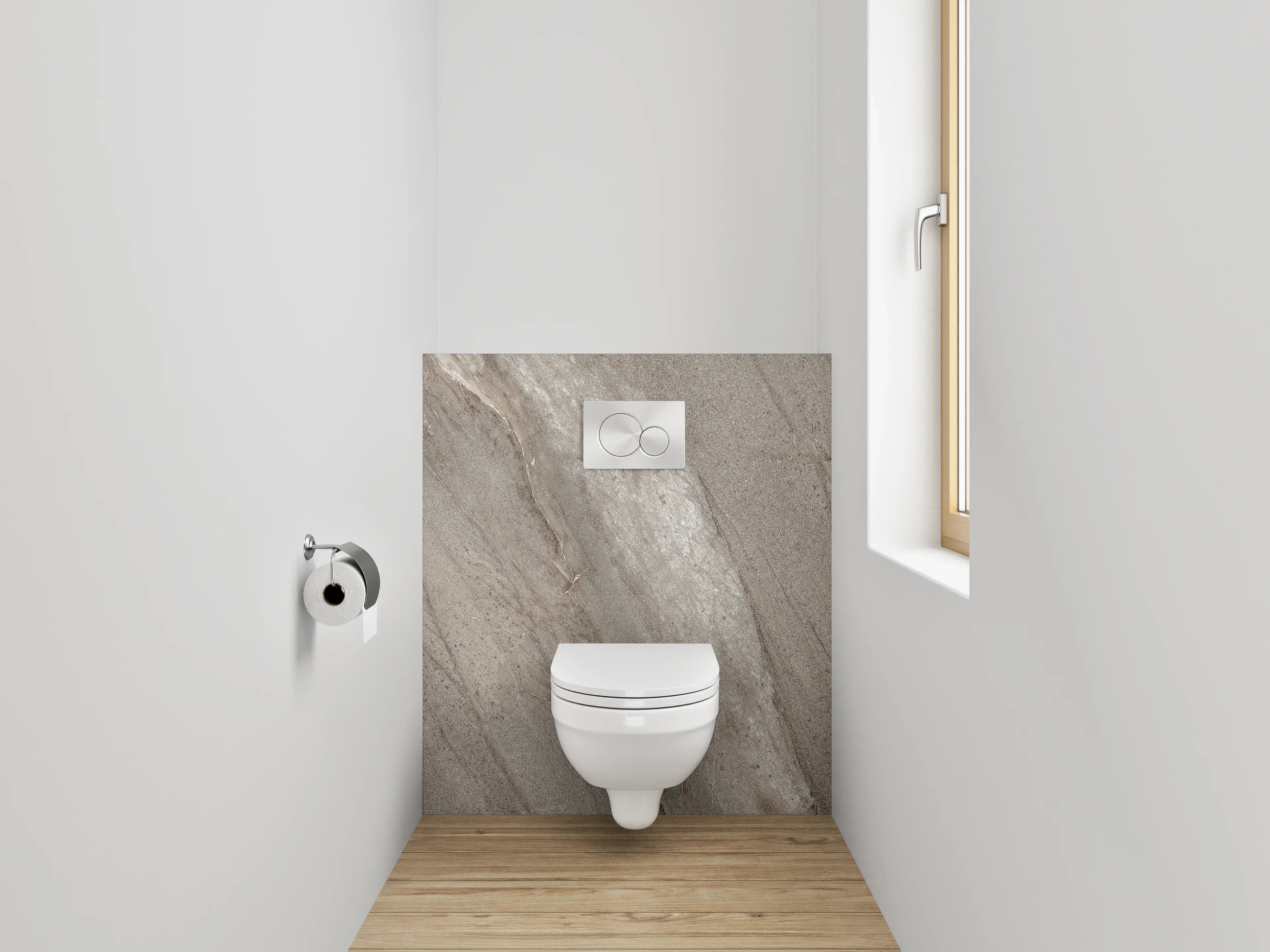 WC-Rückwand - Edler Marmor-Look Beige Grau
