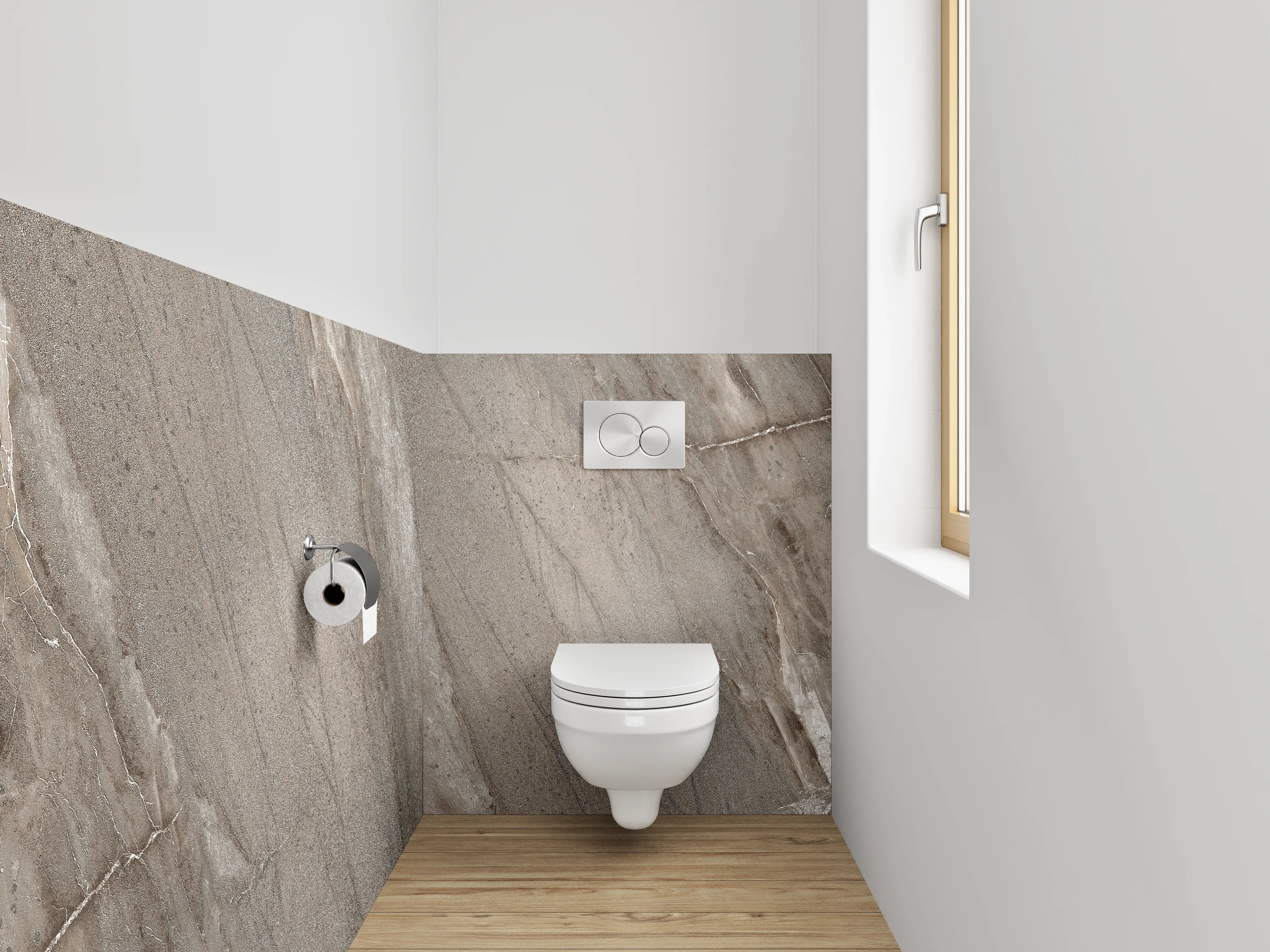 WC-Rückwand - Edler Marmor-Look Beige Grau