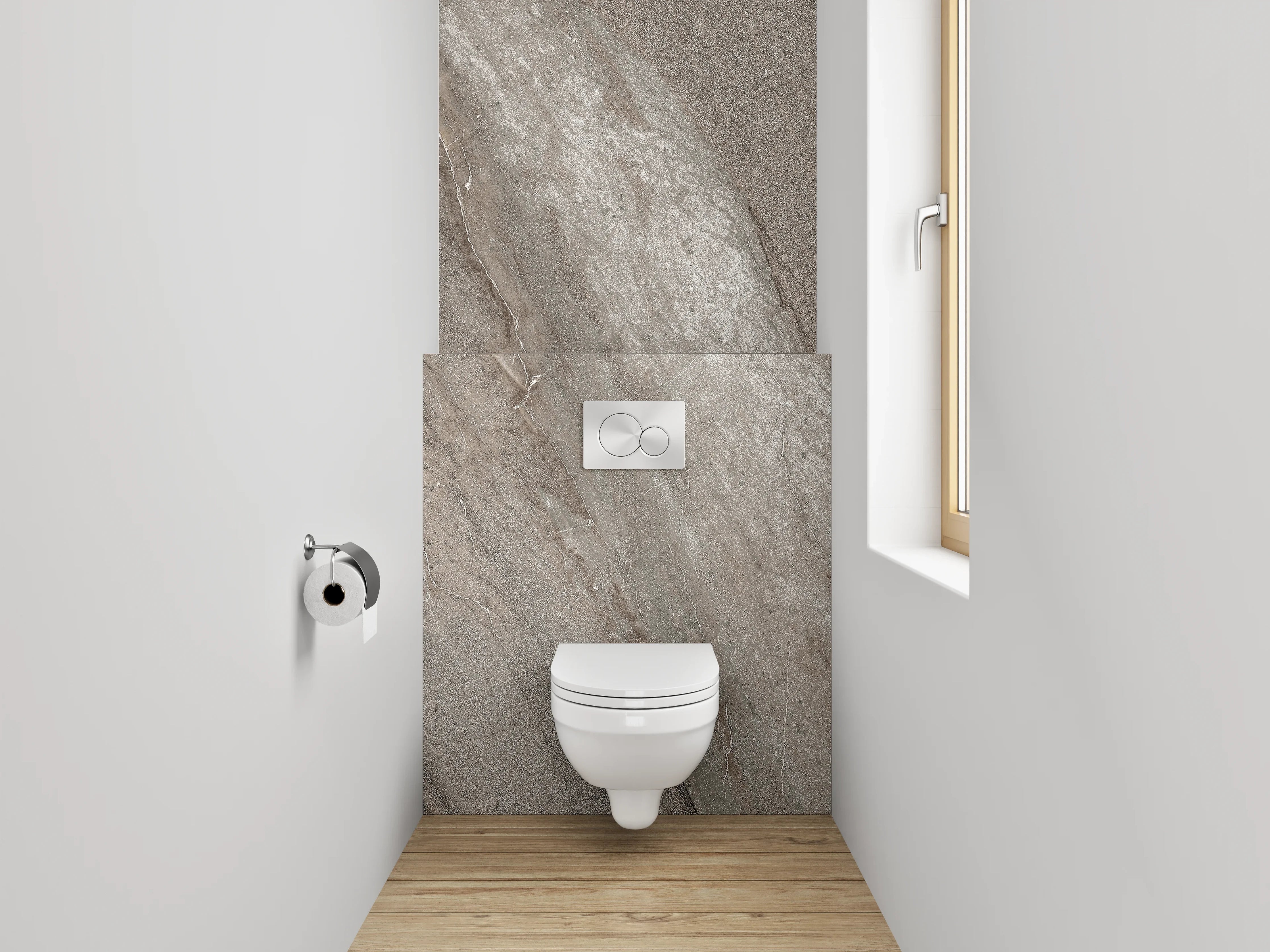 WC-Rückwand - Edler Marmor-Look Beige Grau