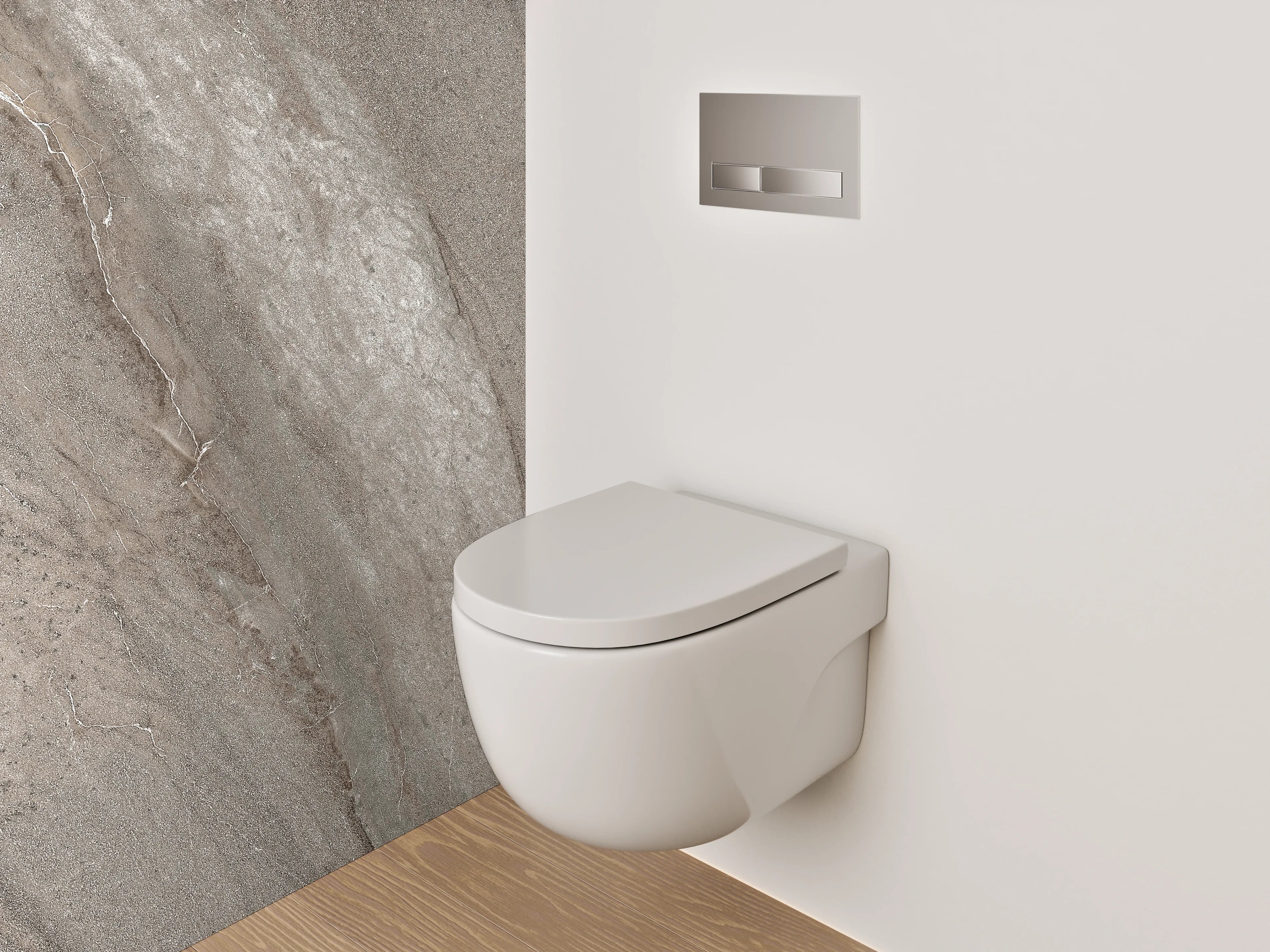 WC-Rückwand - Edler Marmor-Look Beige Grau