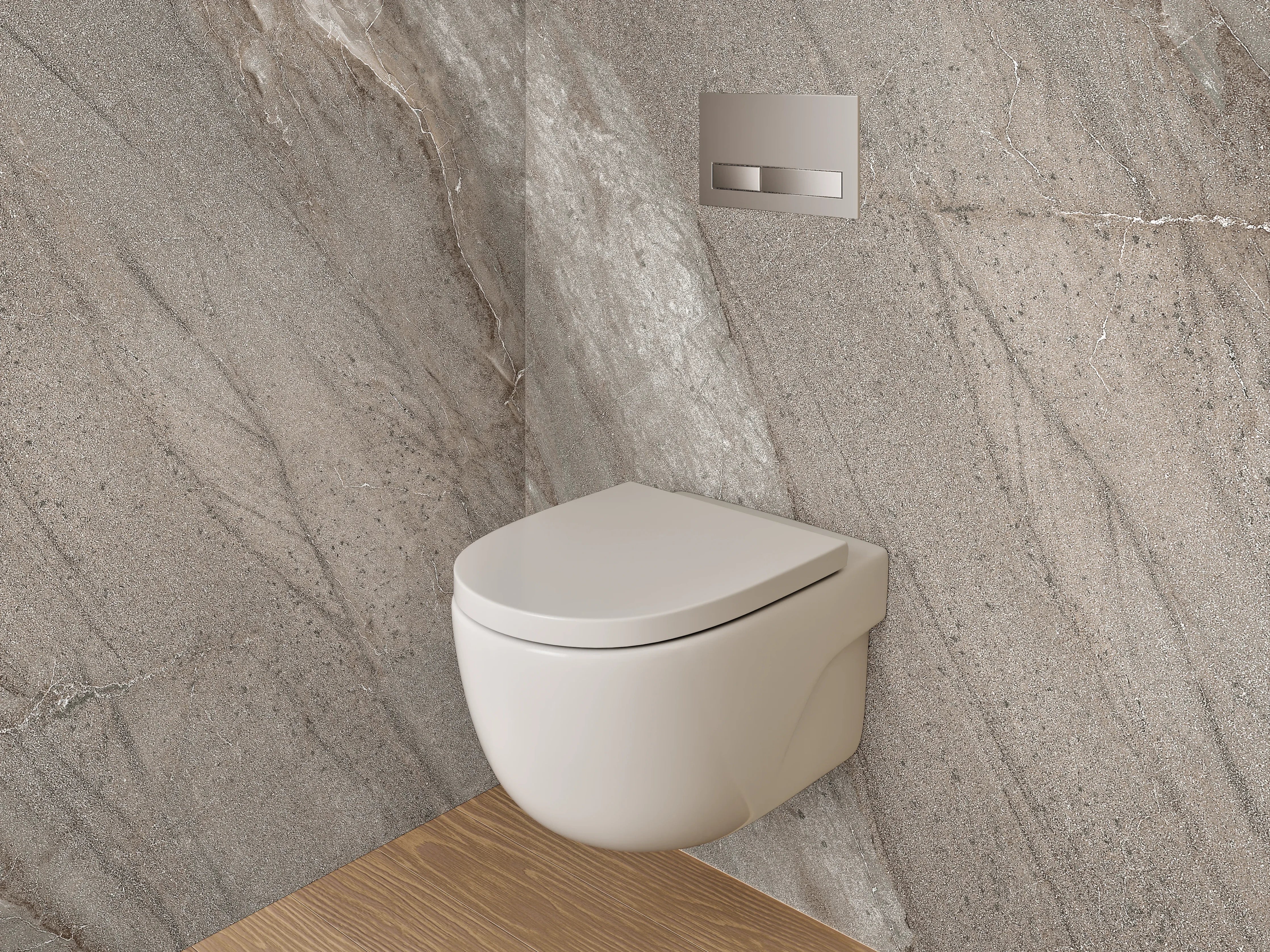 WC-Rückwand - Edler Marmor-Look Beige Grau