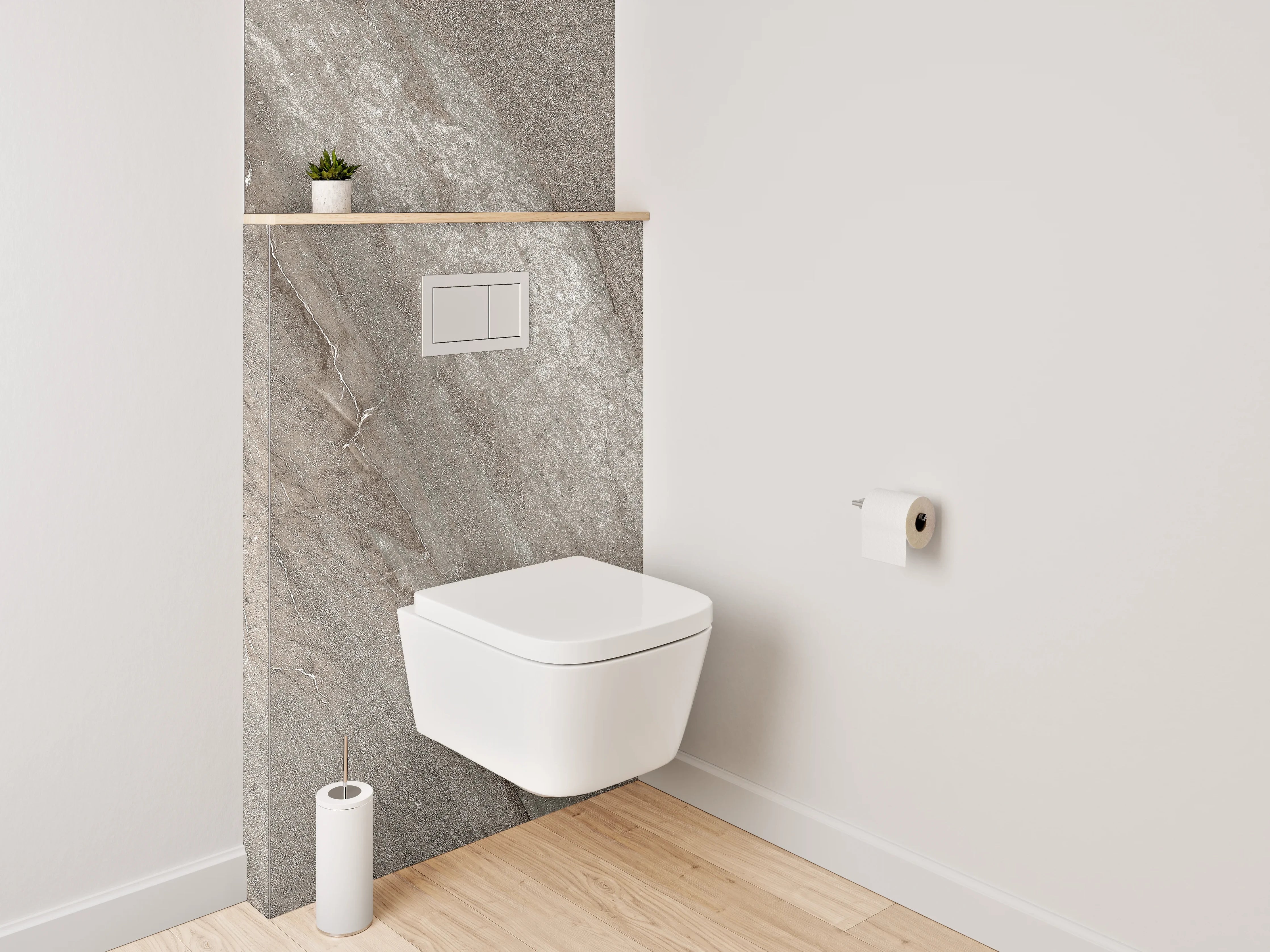 WC-Rückwand - Edler Marmor-Look Beige Grau