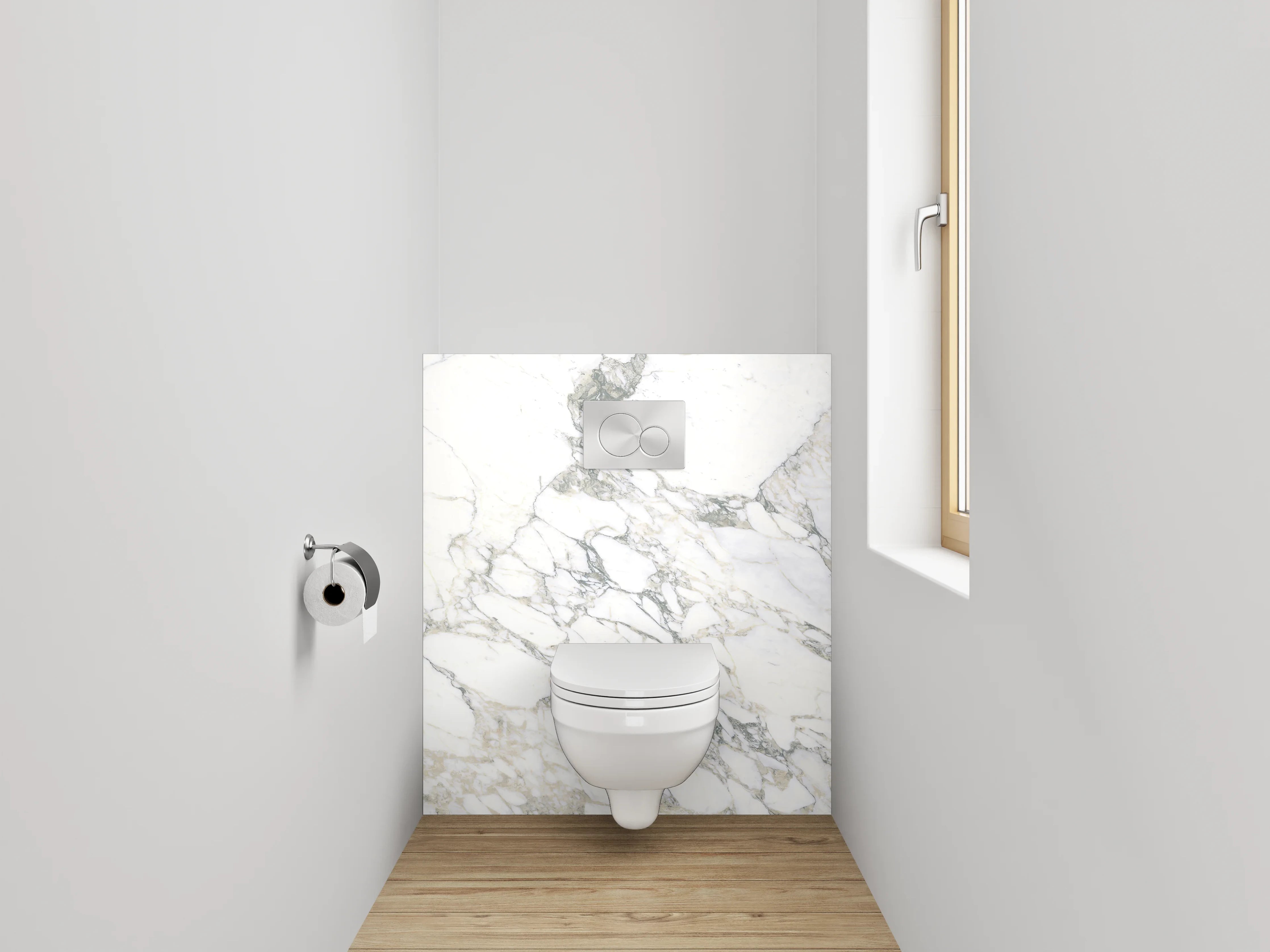 WC-Rückwand - Edler Marmor Look weiß-grau