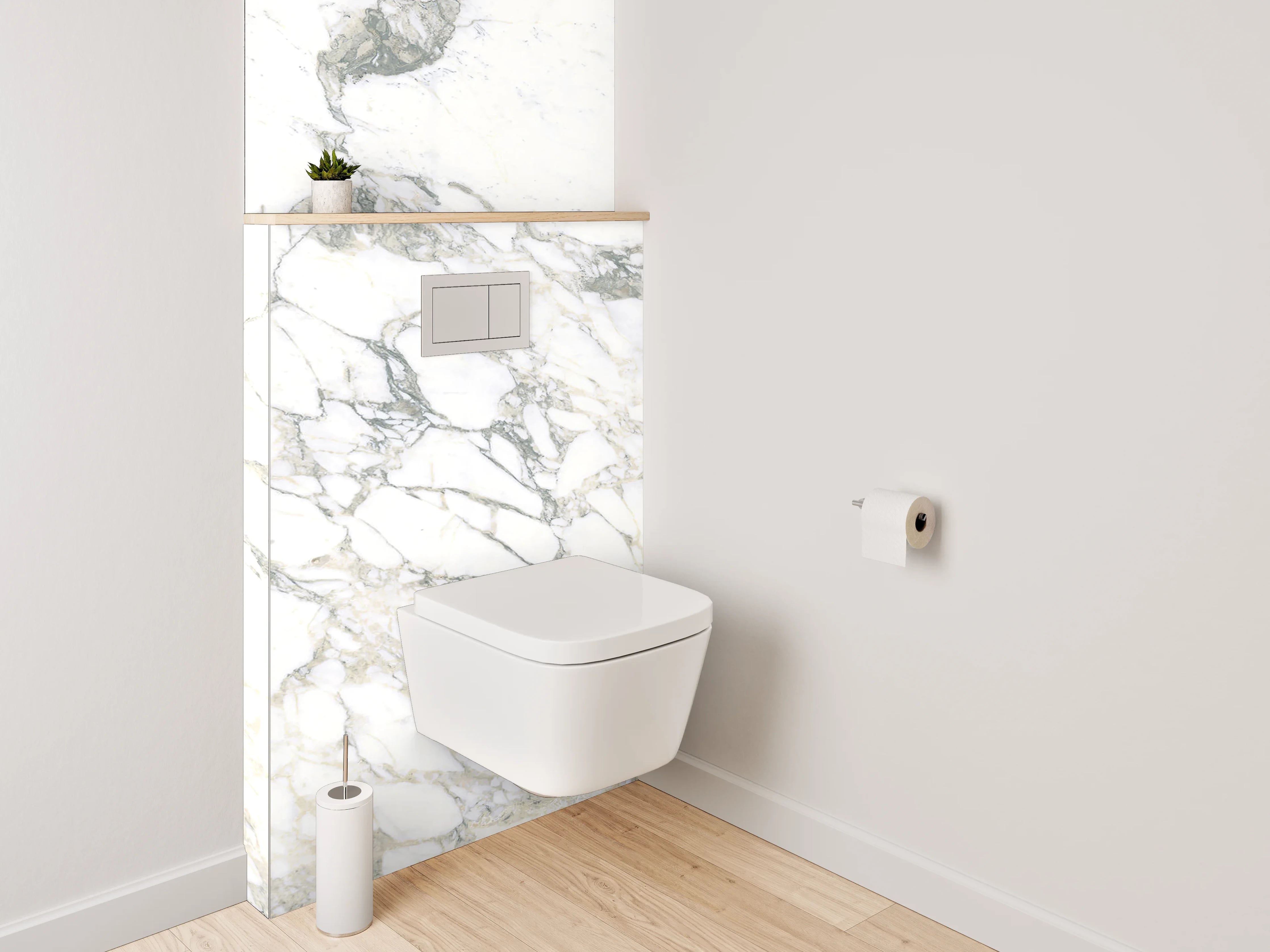 WC-Rückwand - Edler Marmor Look weiß-grau