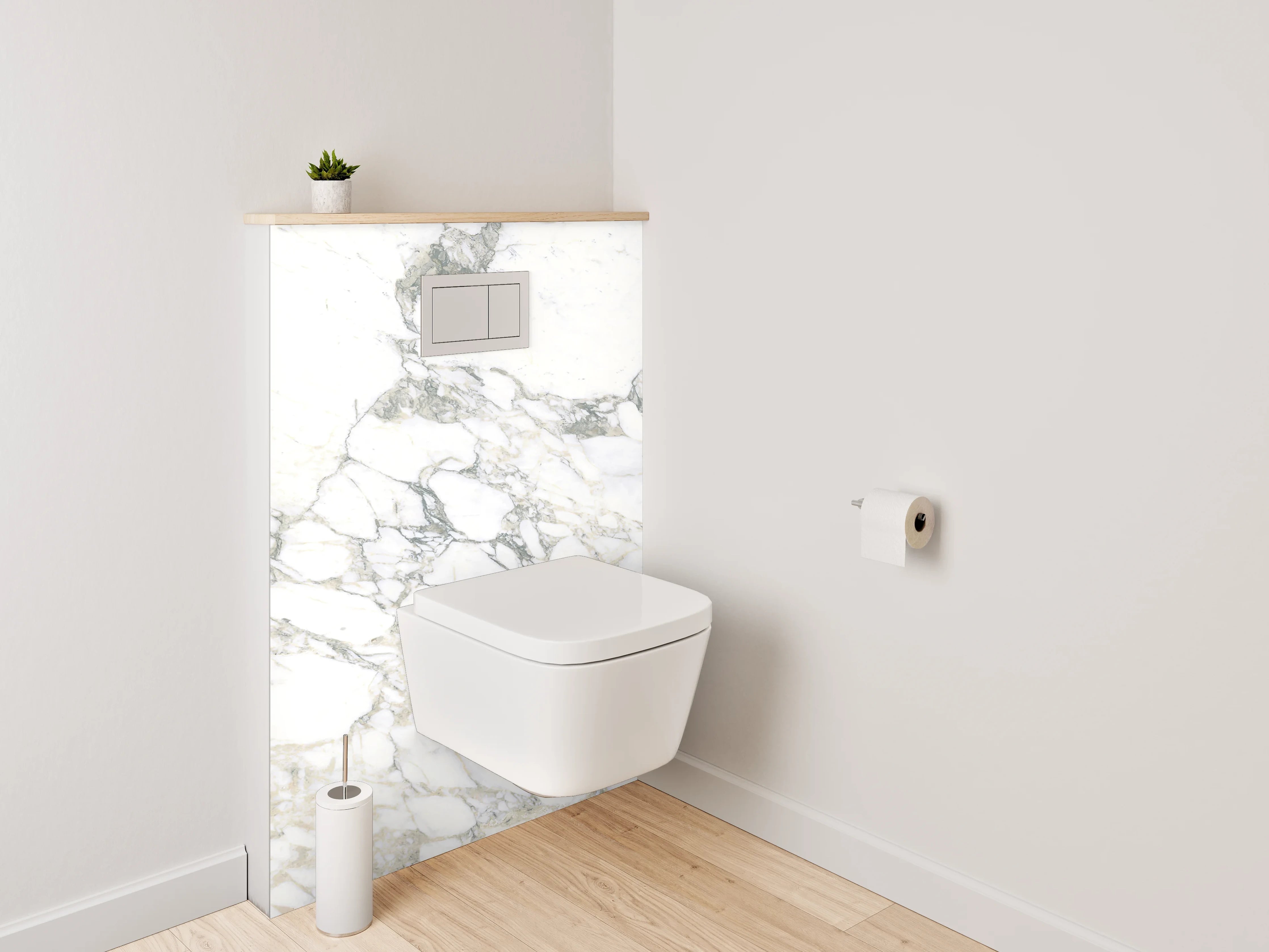 WC-Rückwand - Edler Marmor Look weiß-grau