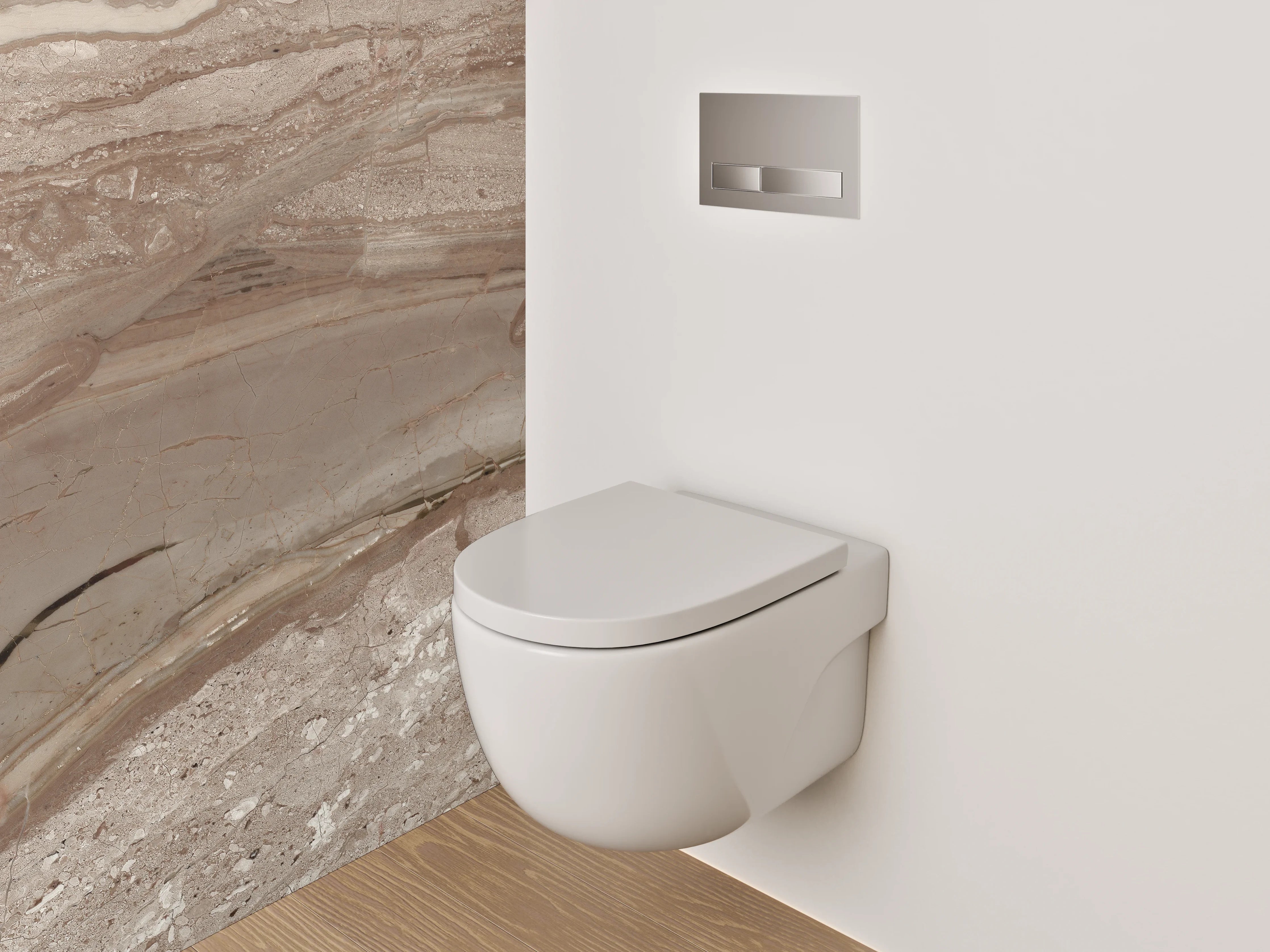 WC-Rückwand - Edler Marmor in Braun-Beige