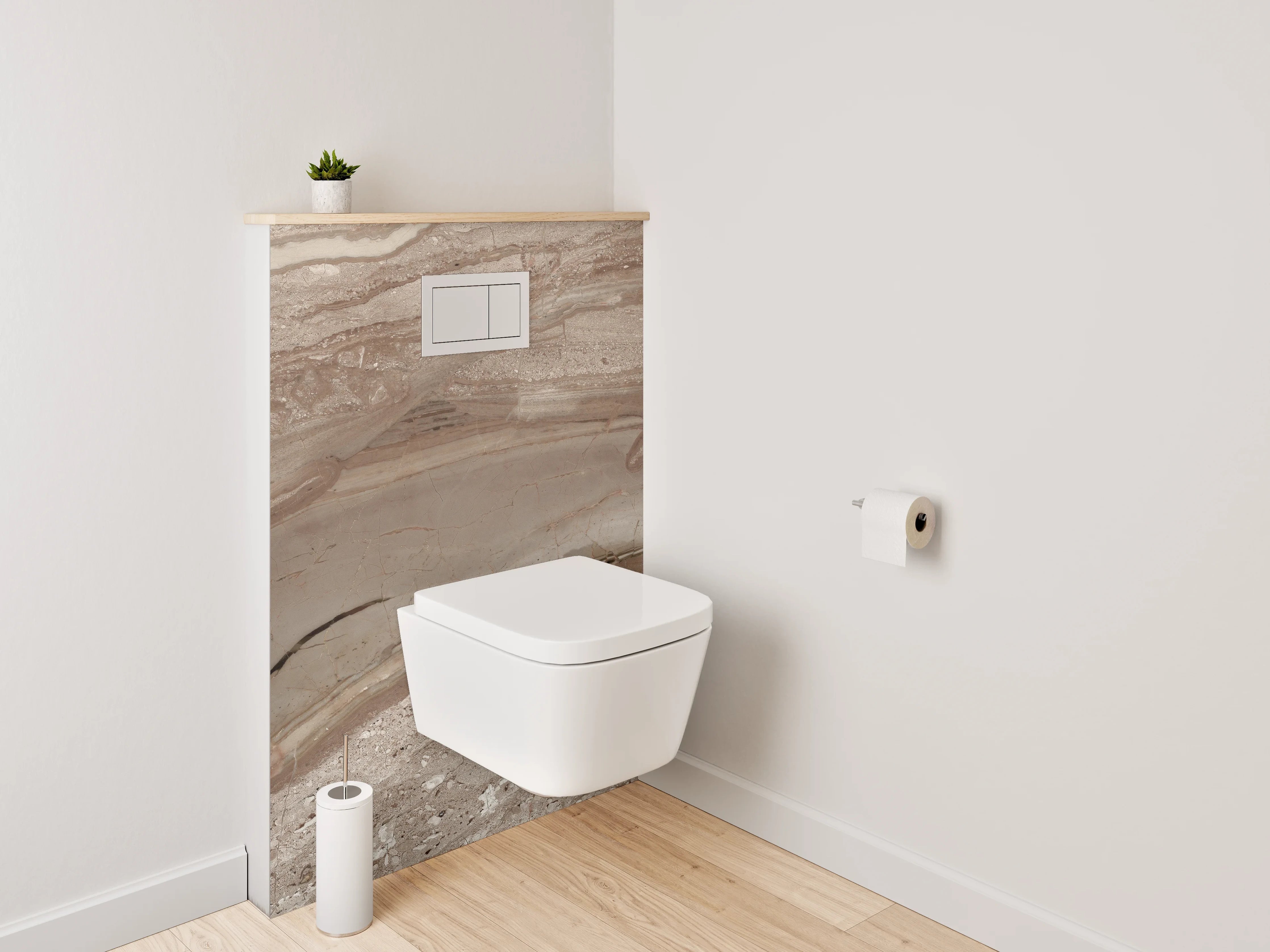 WC-Rückwand - Edler Marmor in Braun-Beige