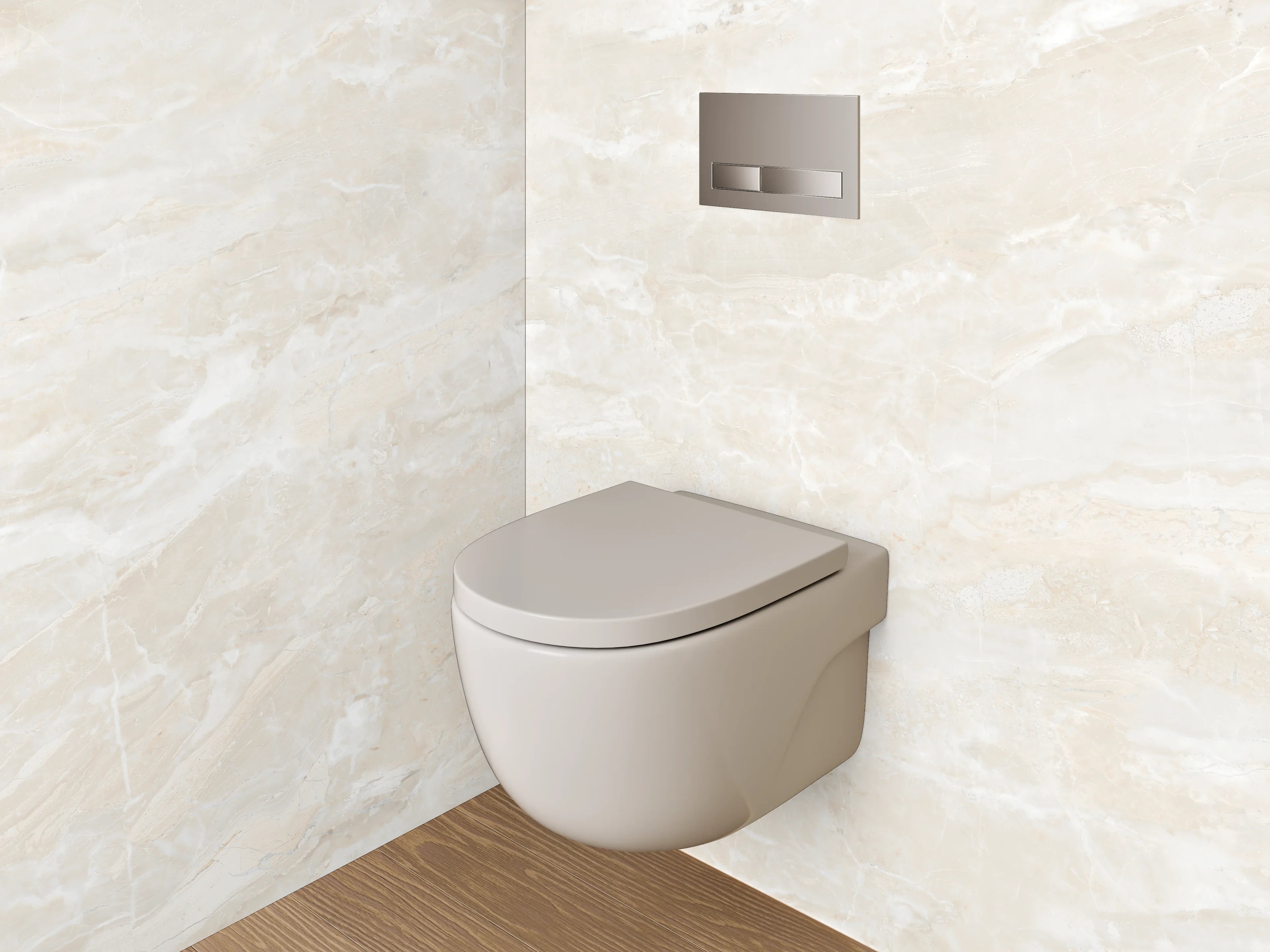 WC-Rückwand - Edler Weiß-Marmor Look