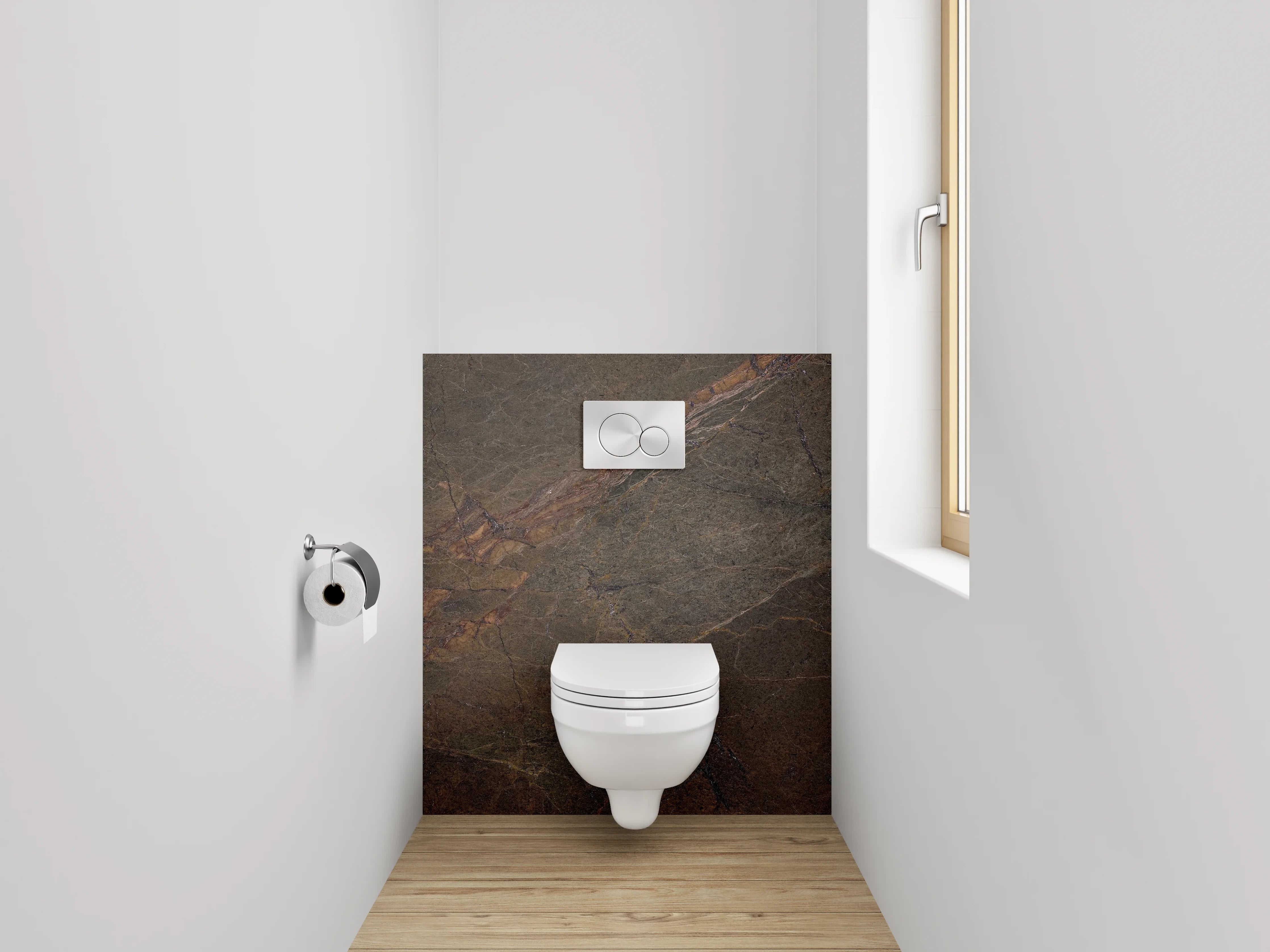 WC-Rückwand - Edler brauner Naturstein-Look