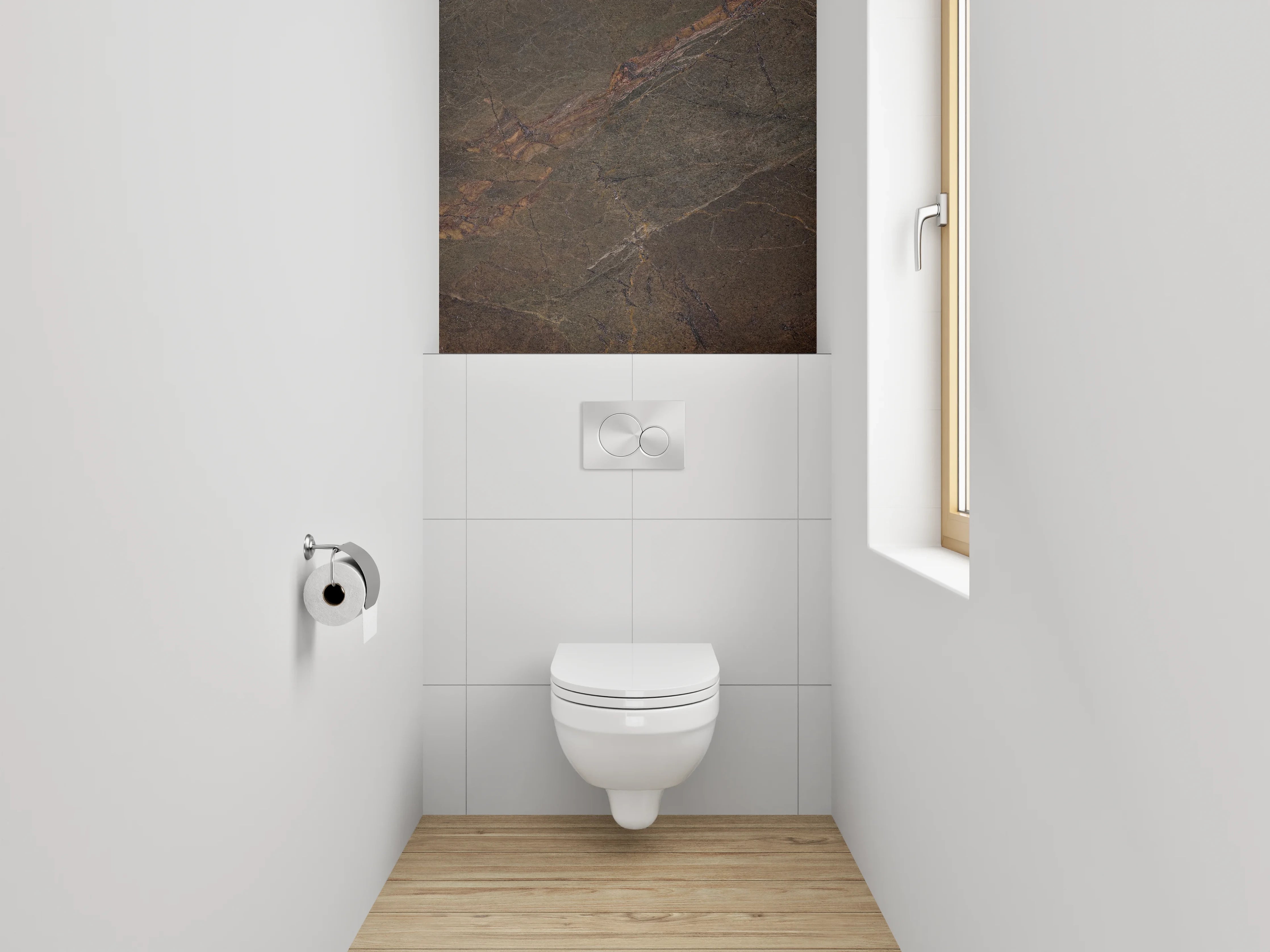 WC-Rückwand - Edler brauner Naturstein-Look