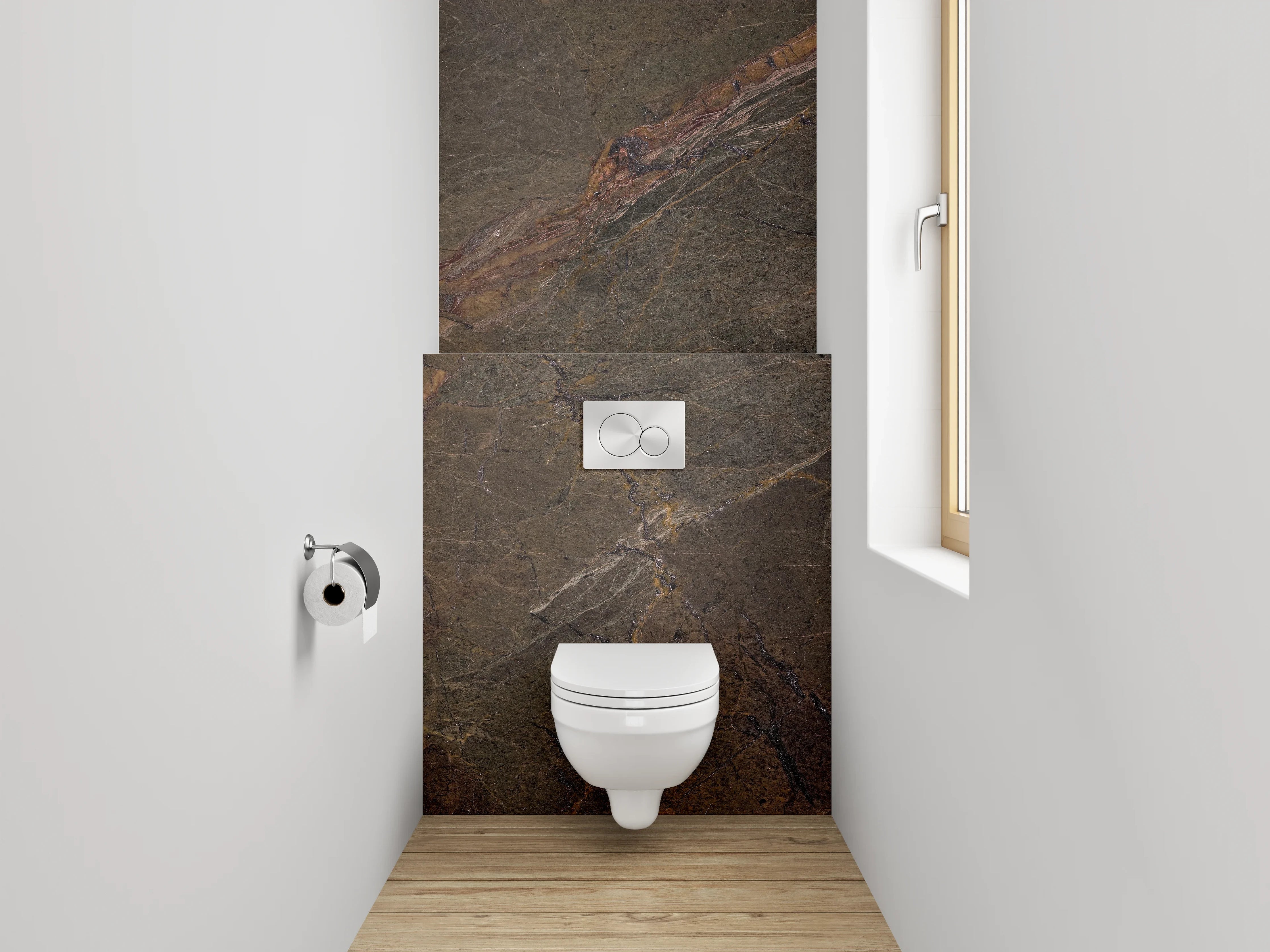 WC-Rückwand - Edler brauner Naturstein-Look