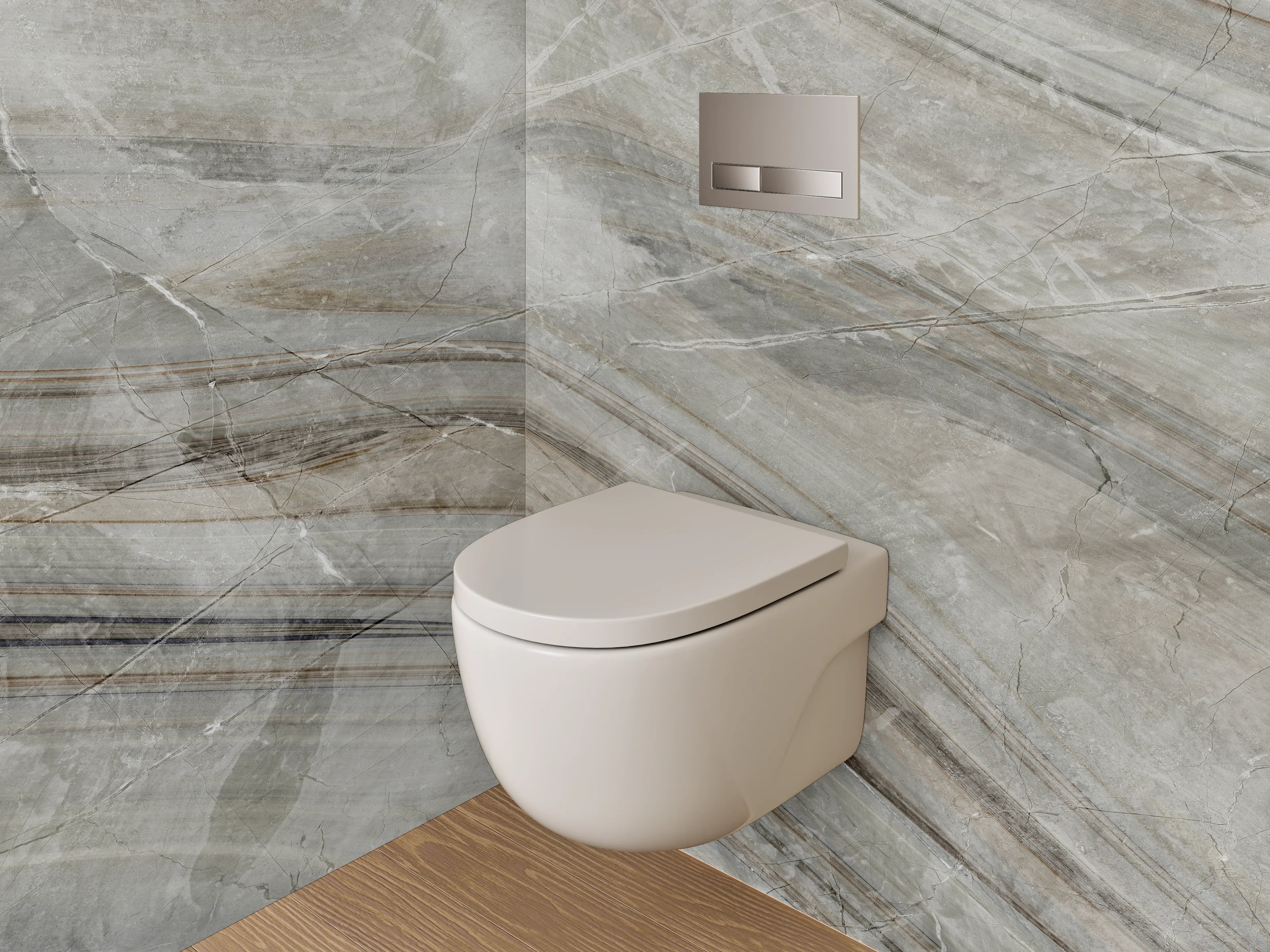 WC-Rückwand - Edler grauer Marmor-Look