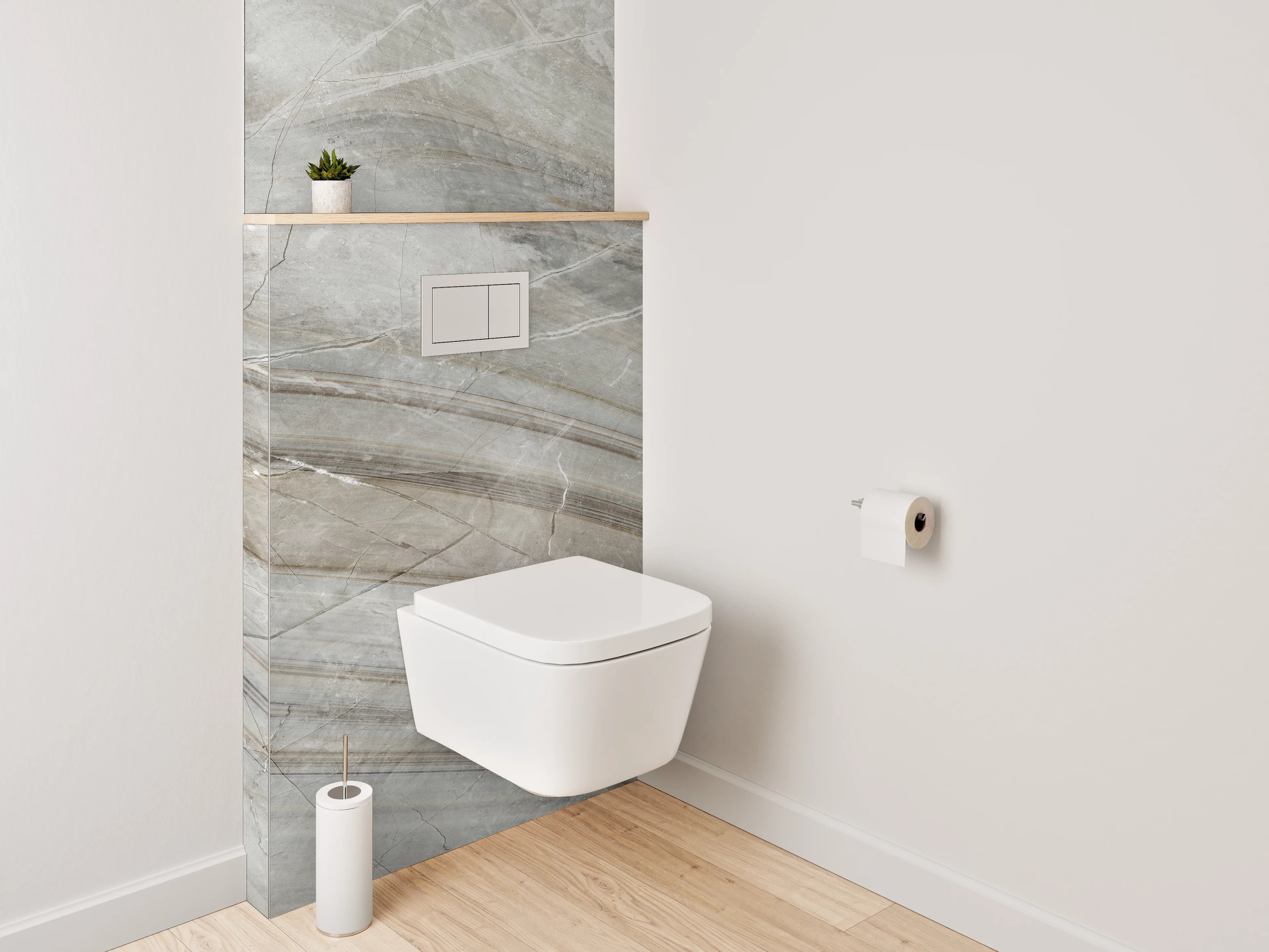 WC-Rückwand - Edler grauer Marmor-Look