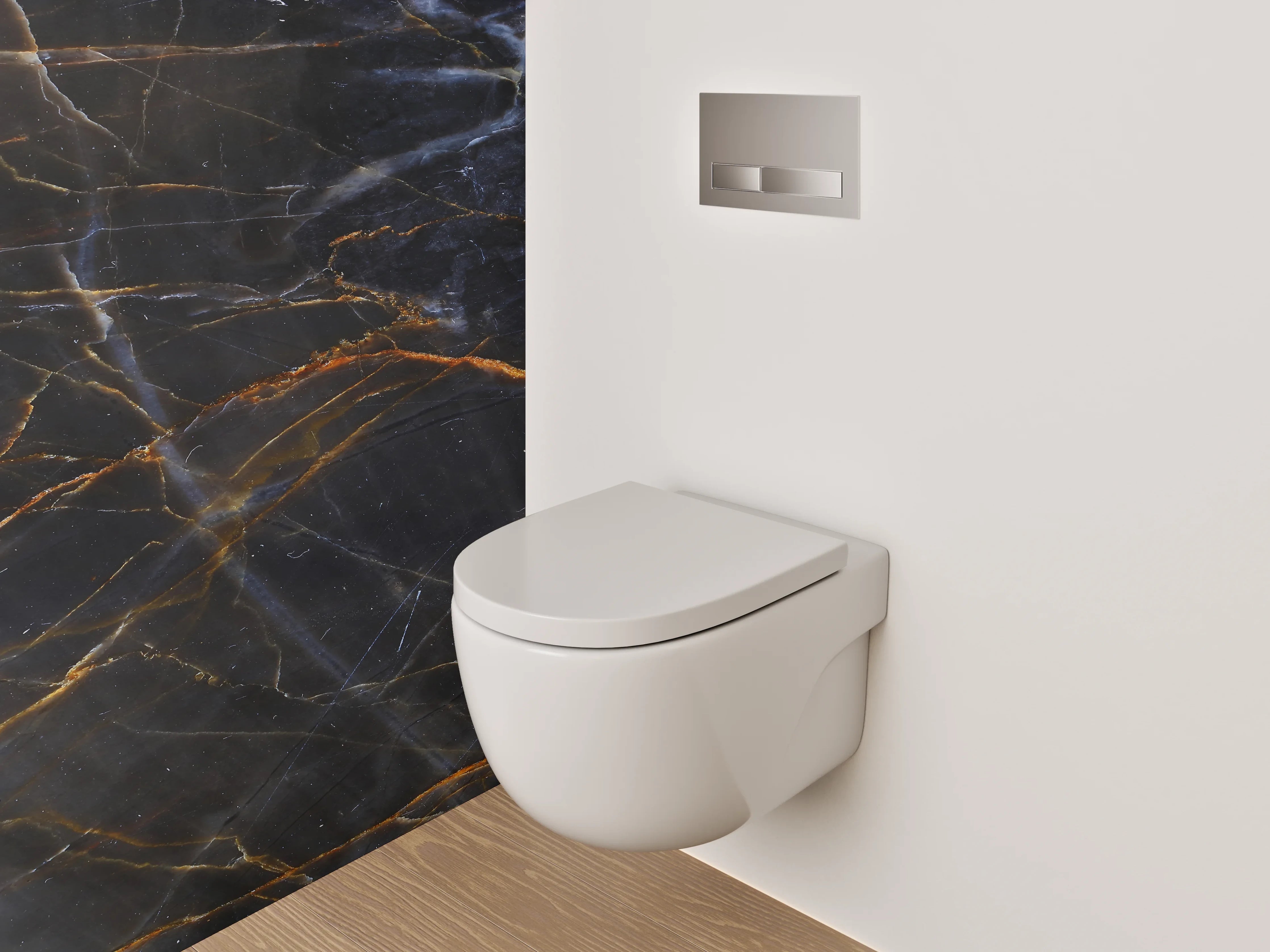 WC-Rückwand - Edler schwarzer Marmor Look