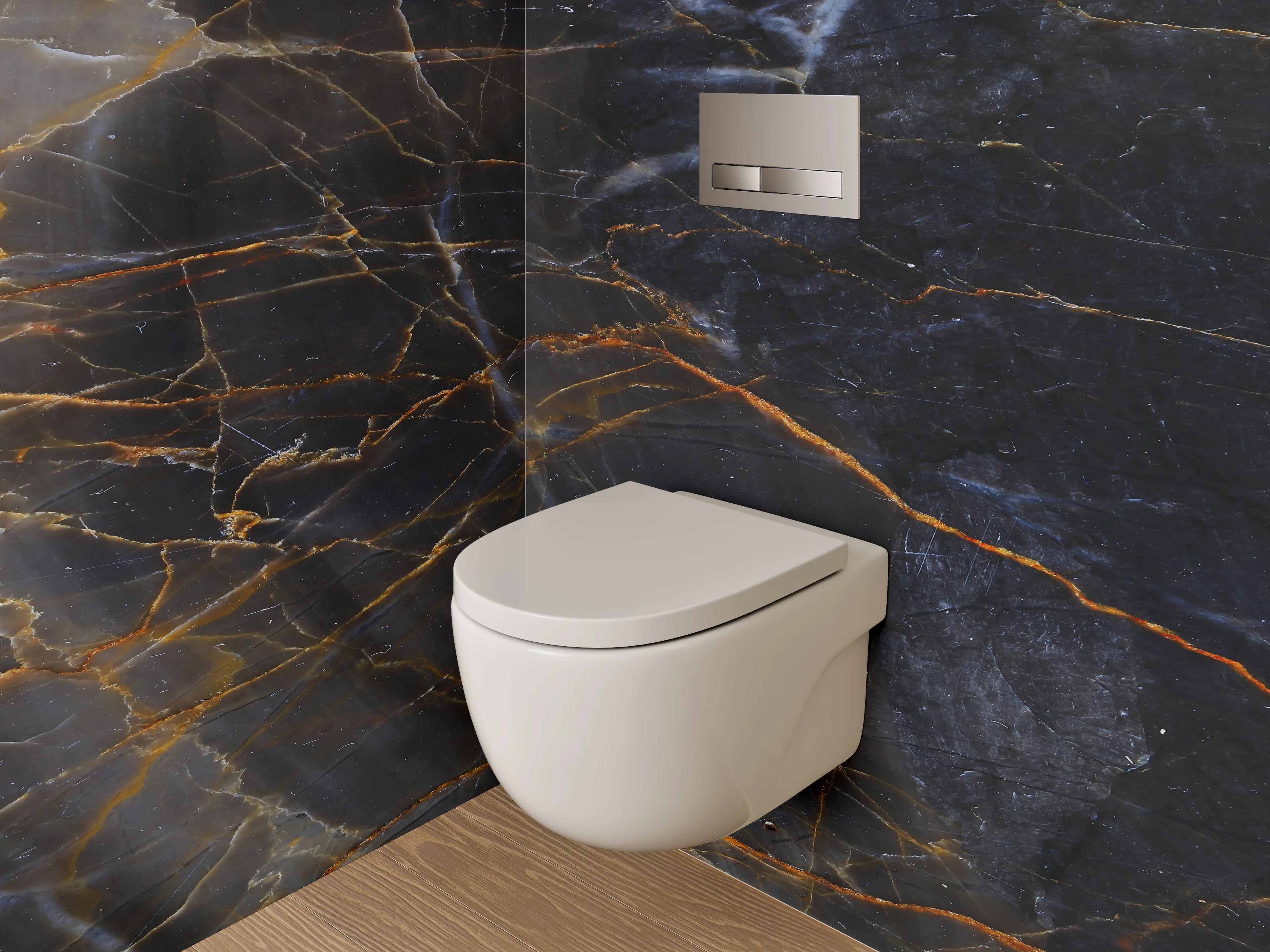 WC-Rückwand - Edler schwarzer Marmor Look