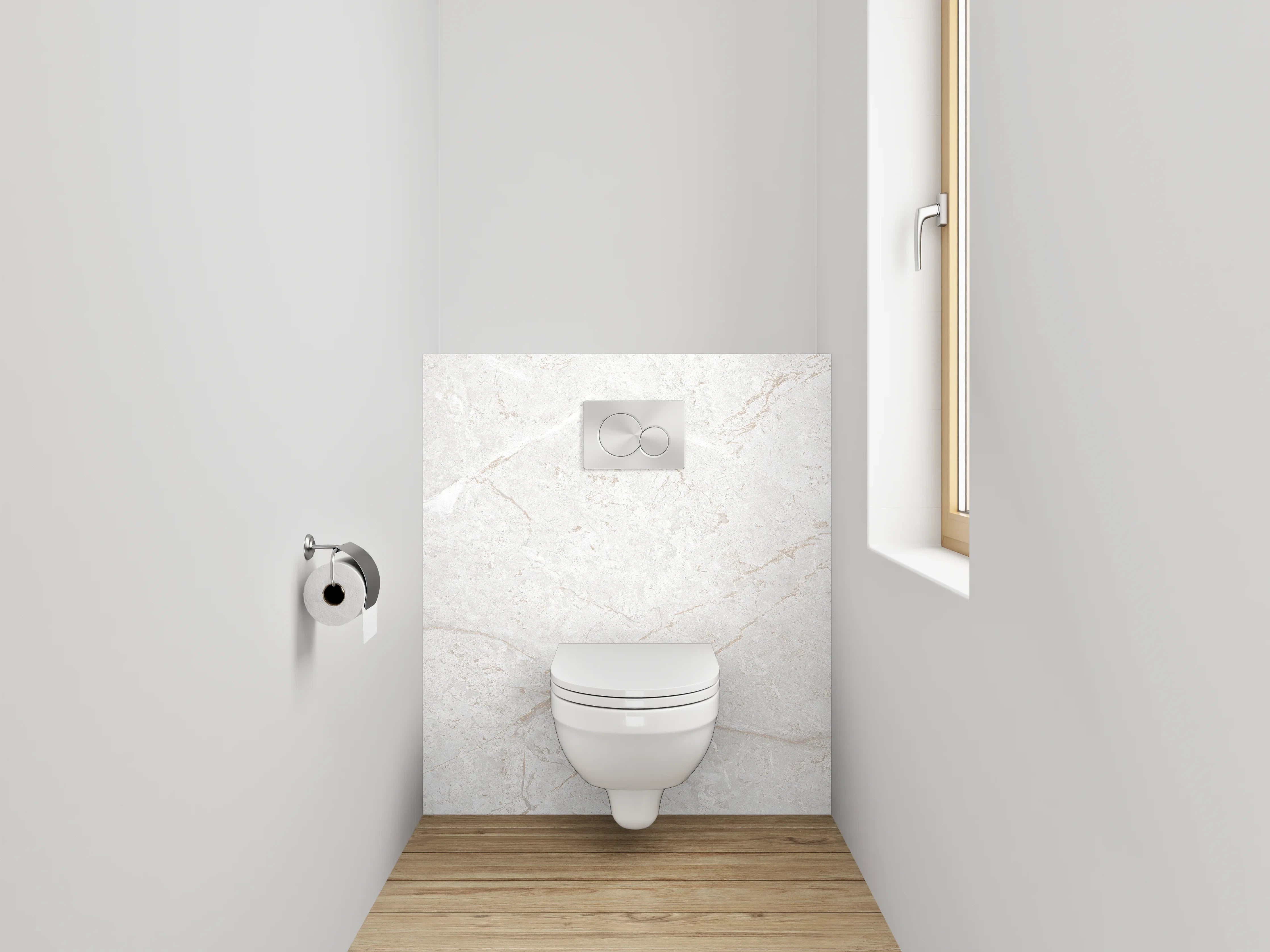 WC-Rückwand - Edler weißer Marmor Look