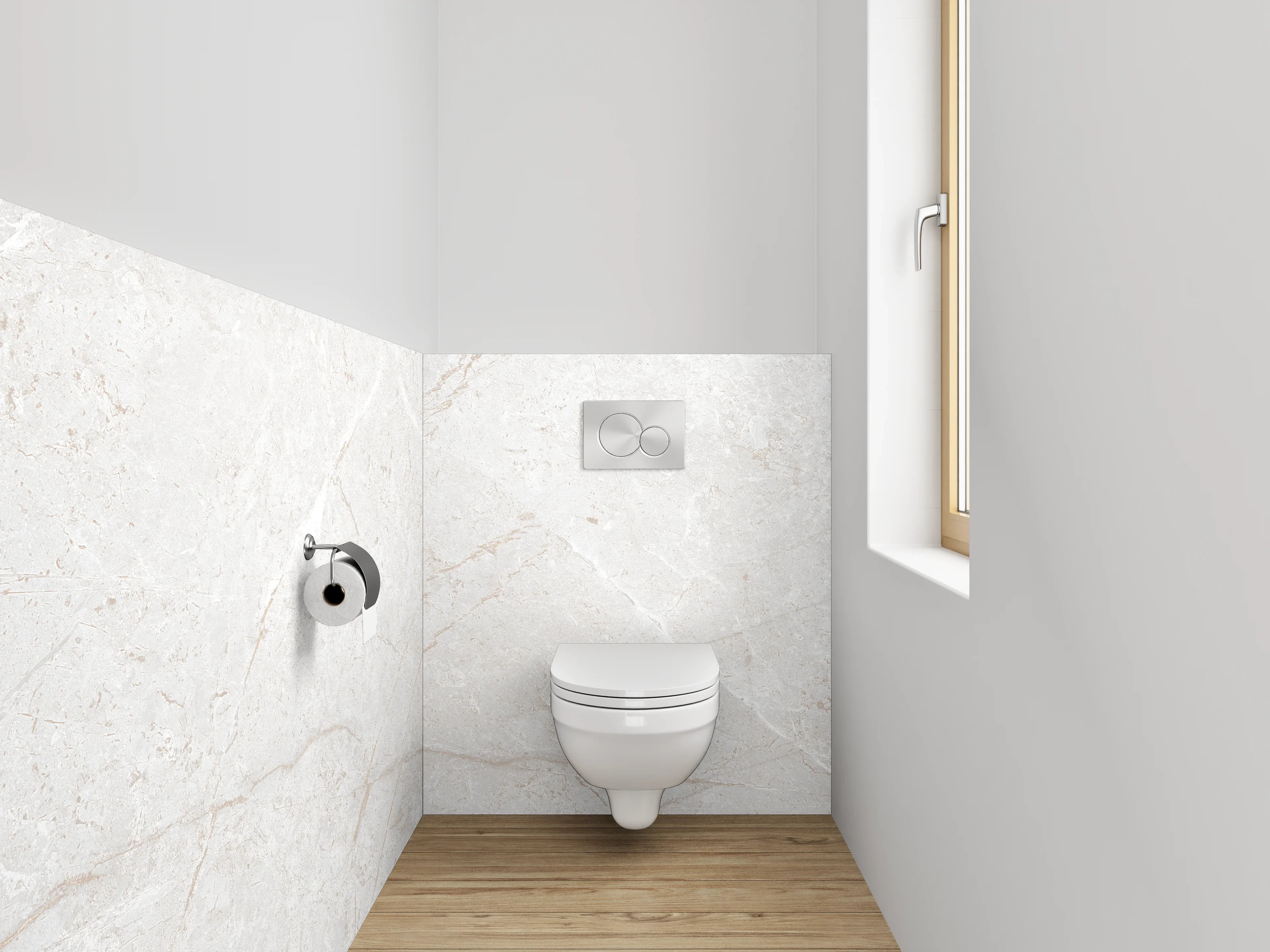 WC-Rückwand - Edler weißer Marmor Look