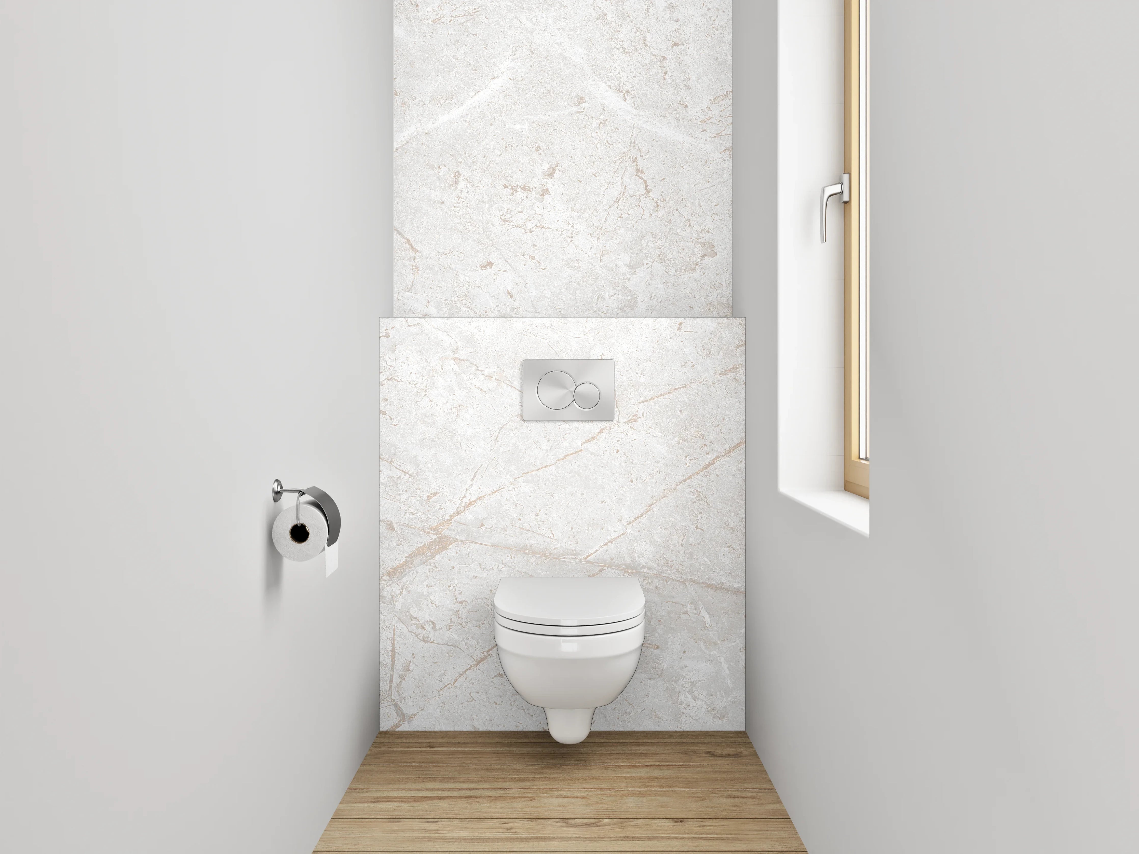 WC-Rückwand - Edler weißer Marmor Look
