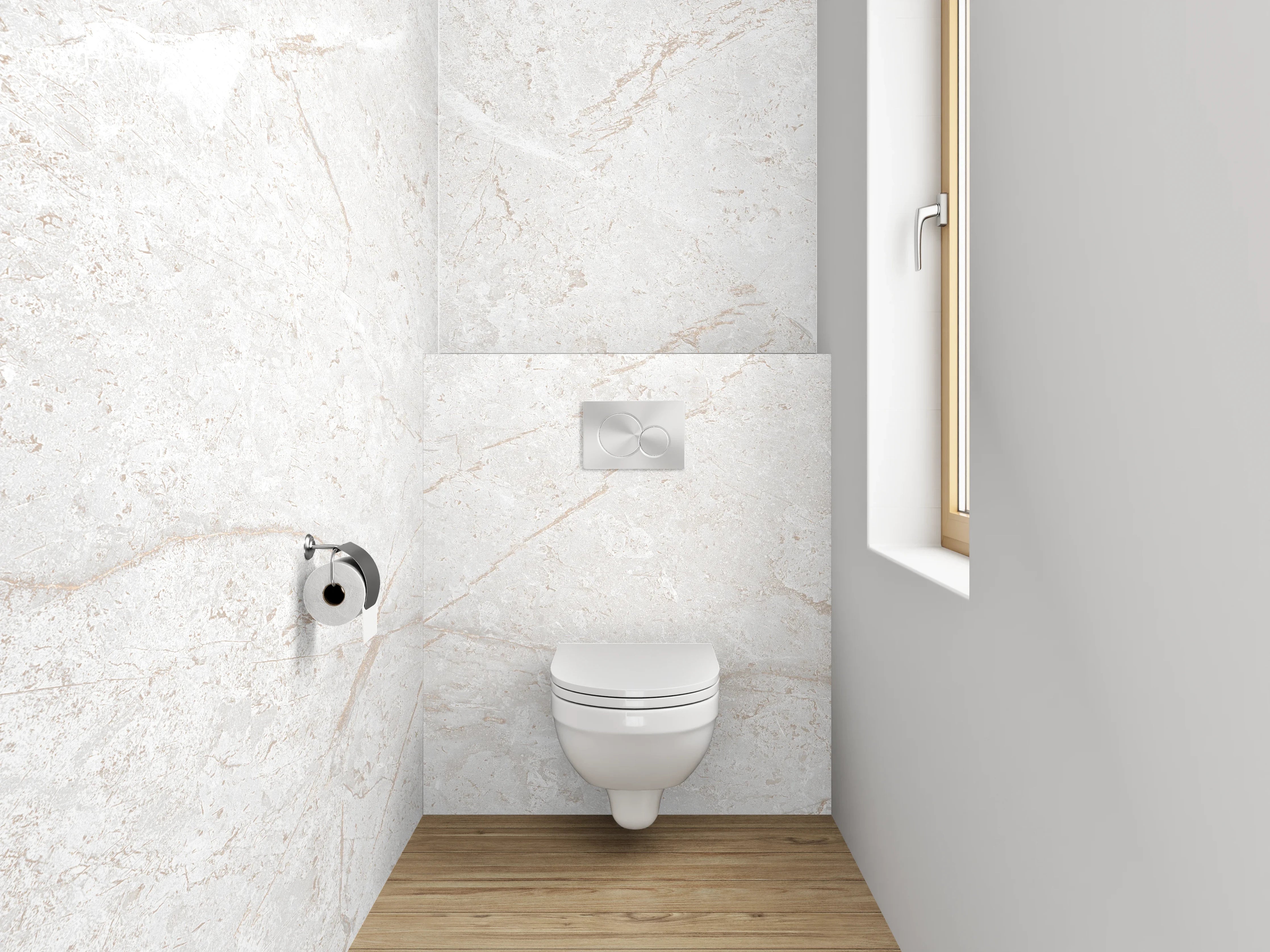WC-Rückwand - Edler weißer Marmor Look