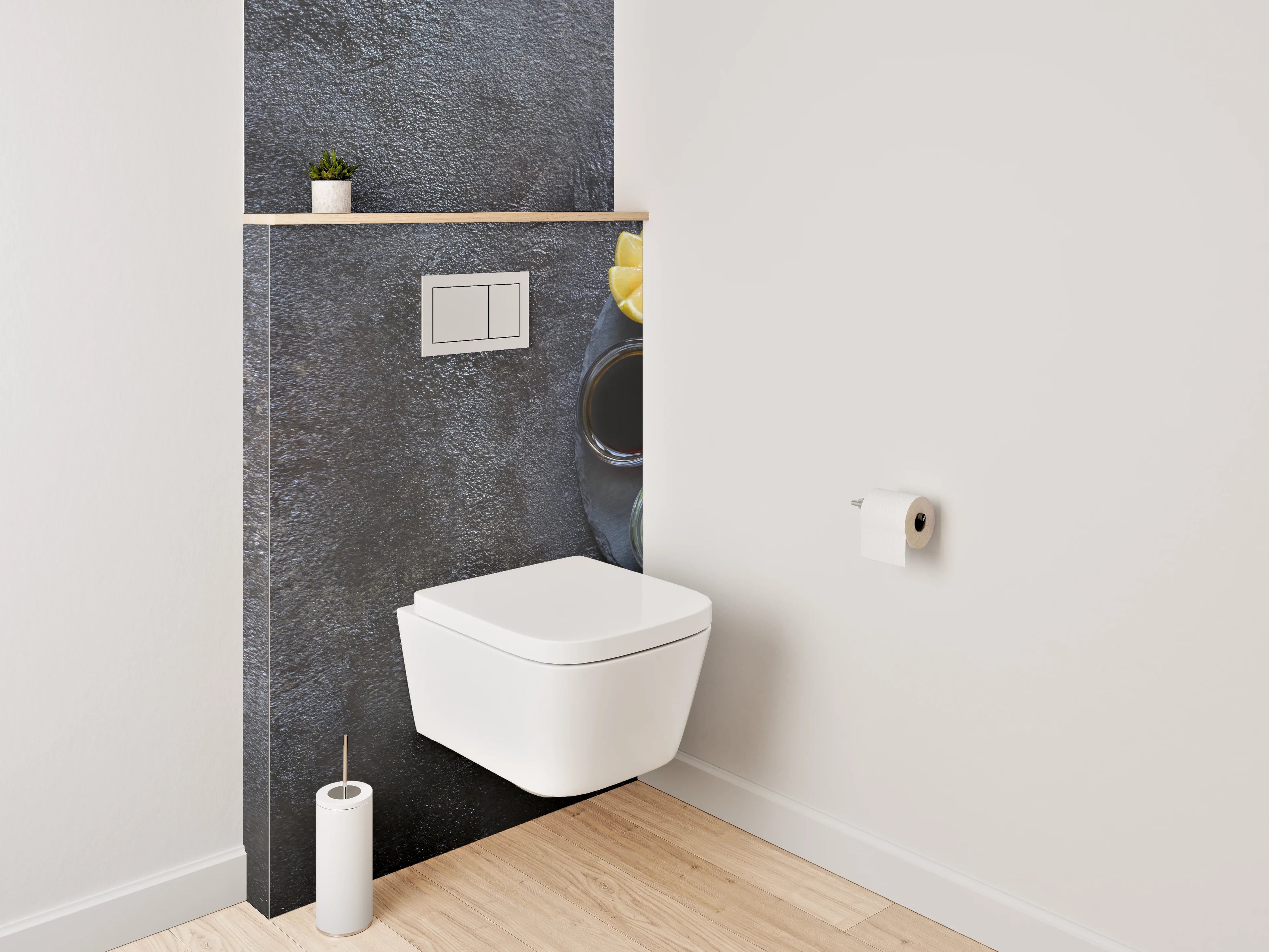 WC-Rückwand - Edles Sushi-Arrangement auf dunklem Stein