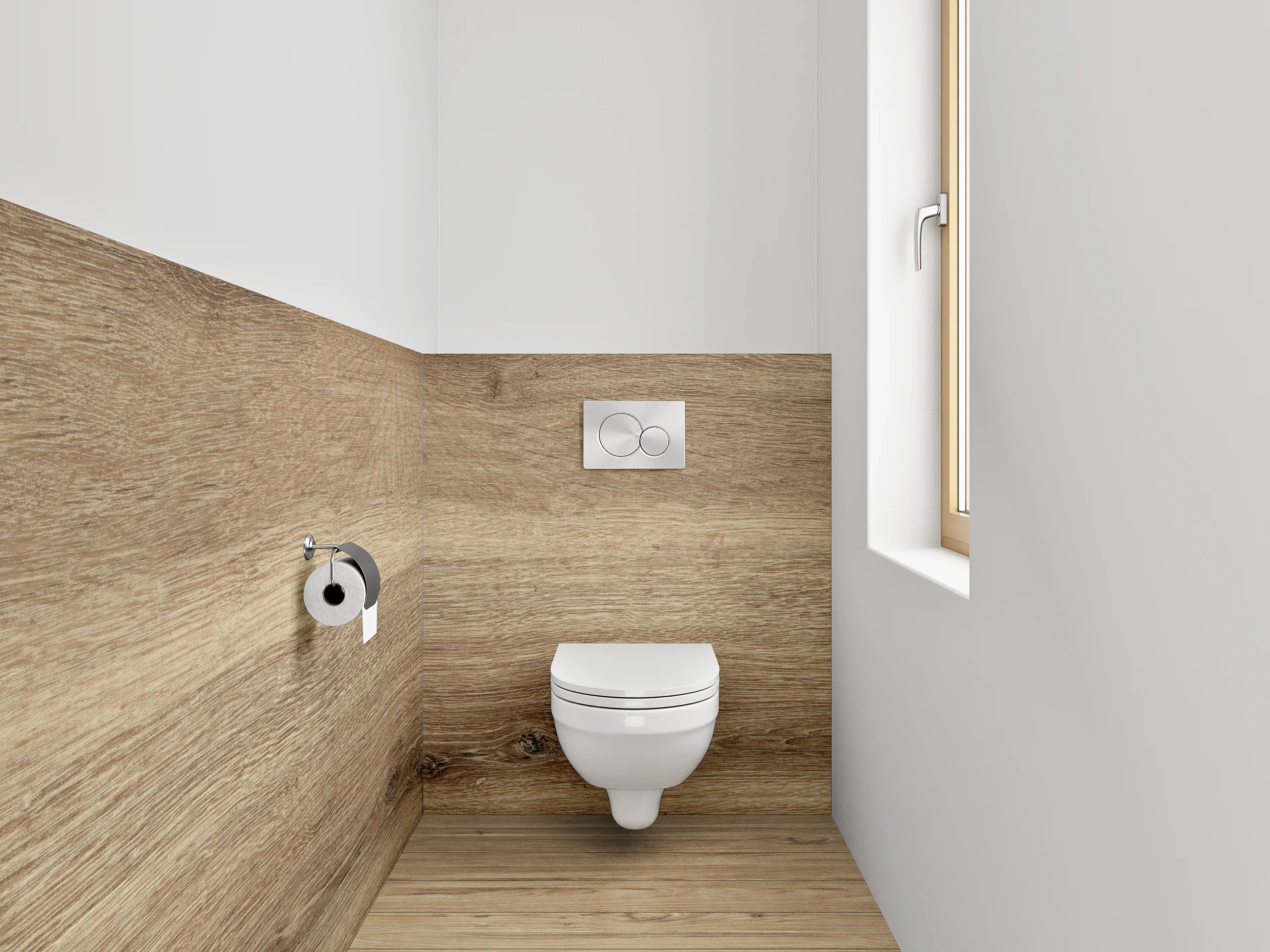 WC-Rückwand - Eiche Holzoptik Dekorplatte