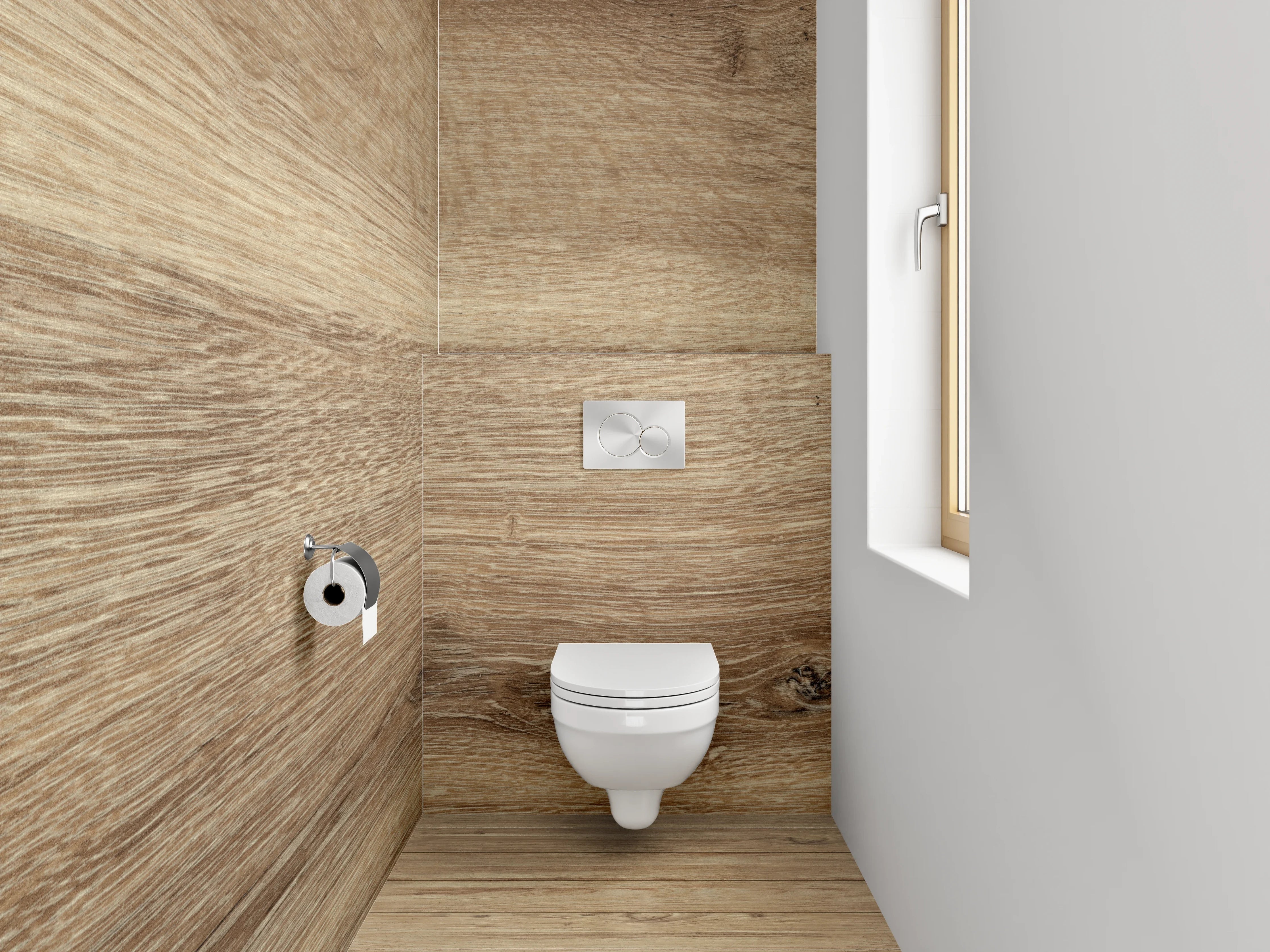 WC-Rückwand - Eiche Holzoptik Dekorplatte