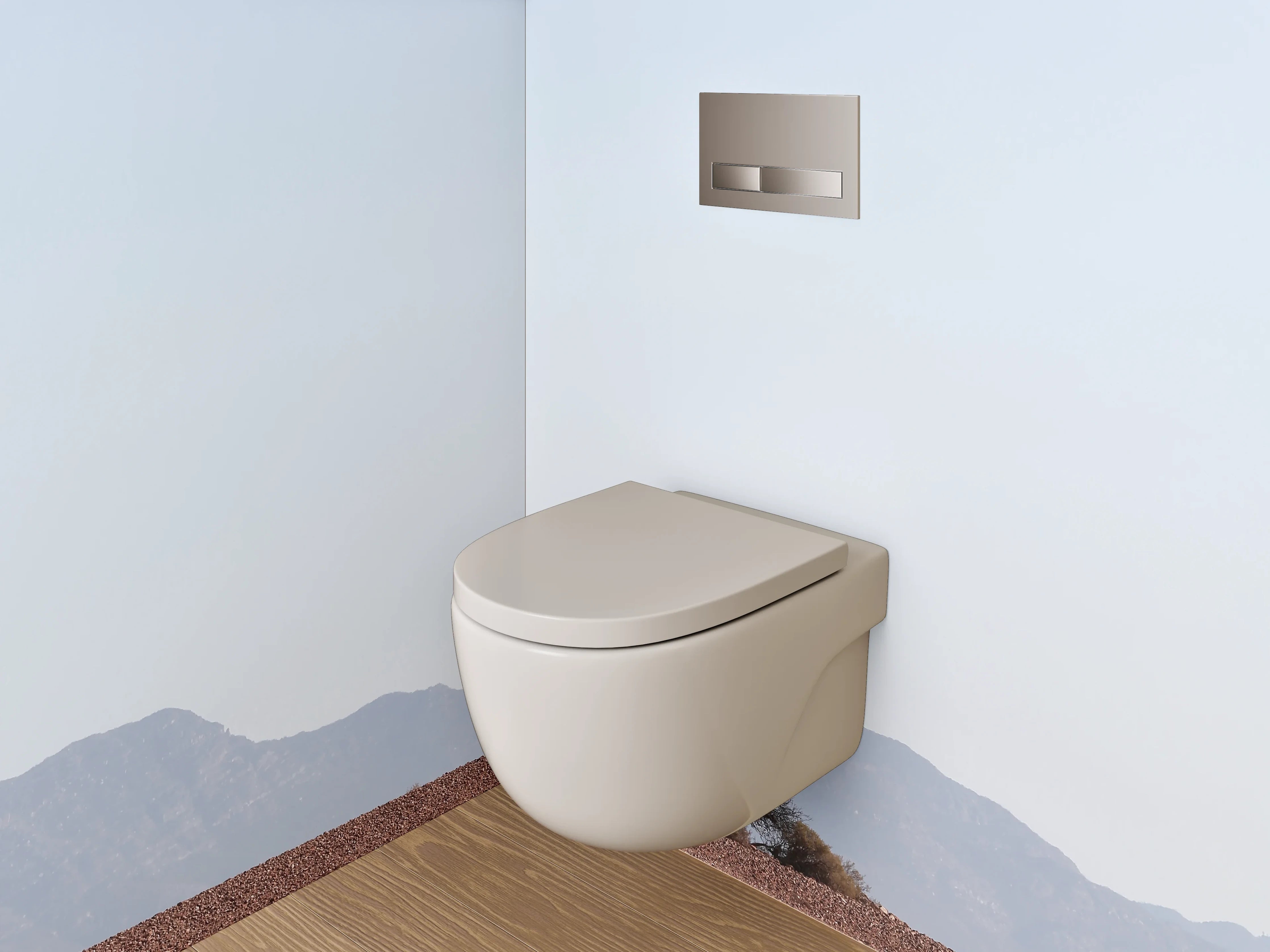 WC-Rückwand - Einsamer Baum in Wüstenlandschaft