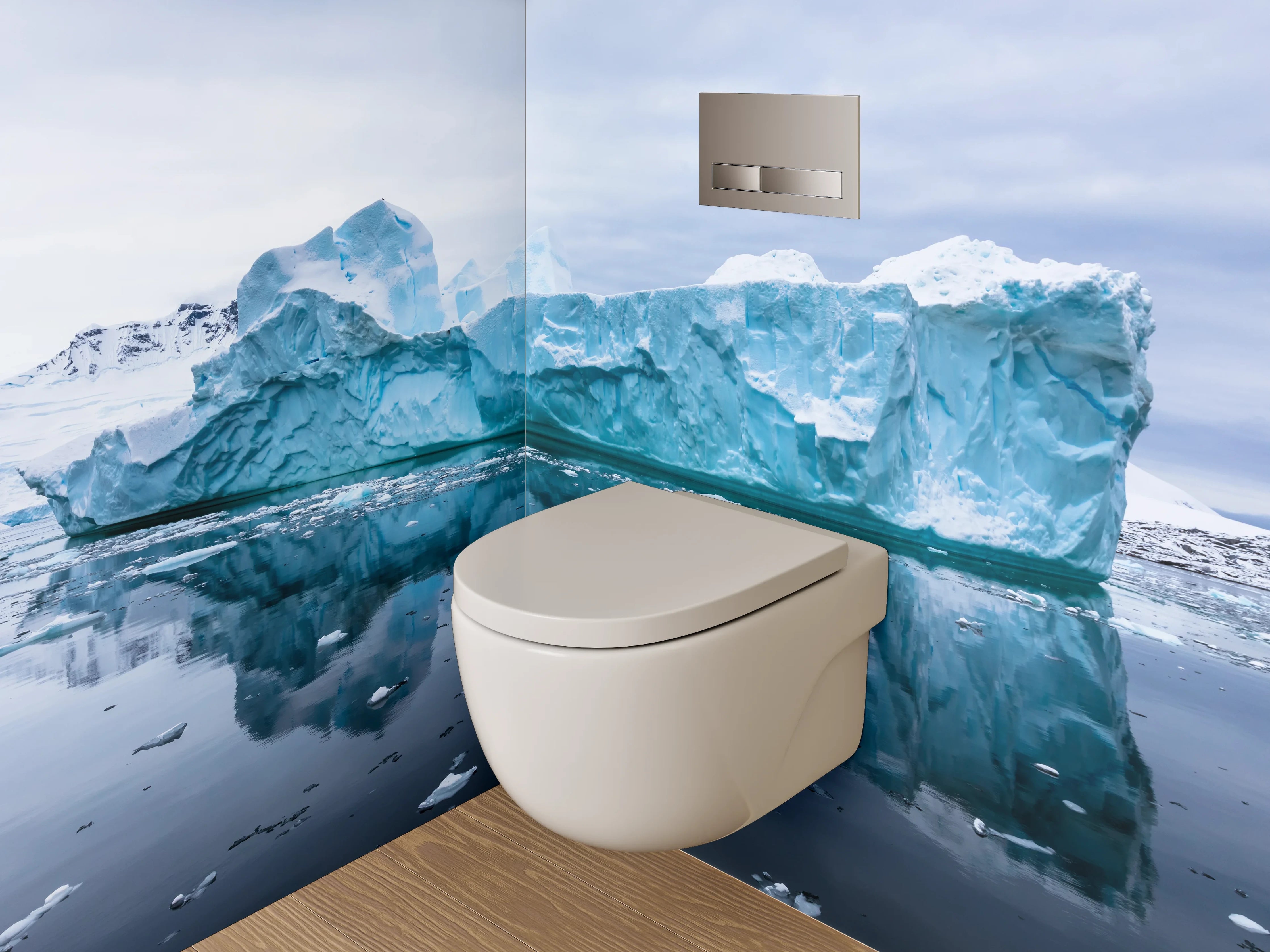 WC-Rückwand - Eisberg Spiegelung Fotoprint
