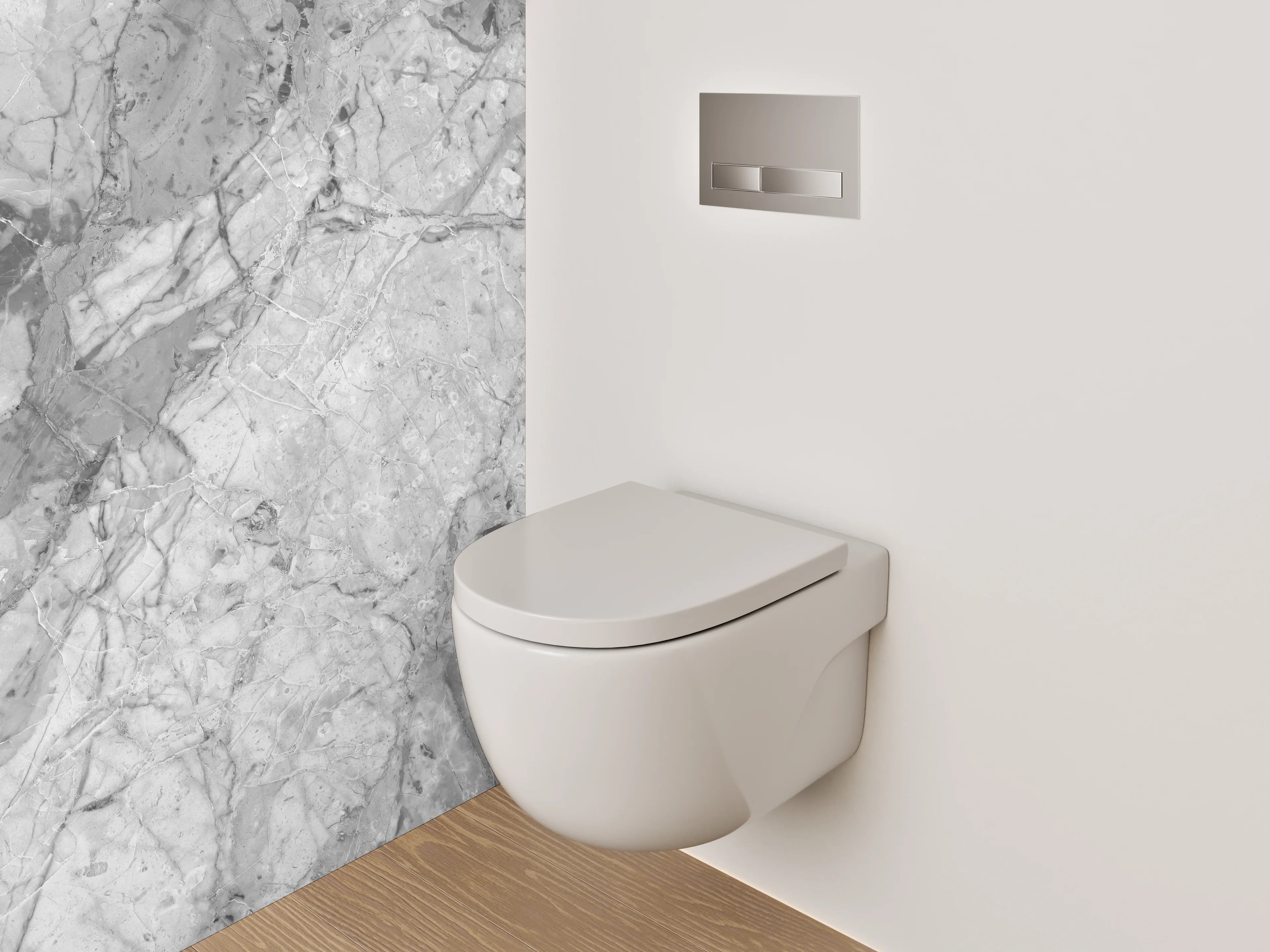 WC-Rückwand - Eisgraue Marmorstruktur