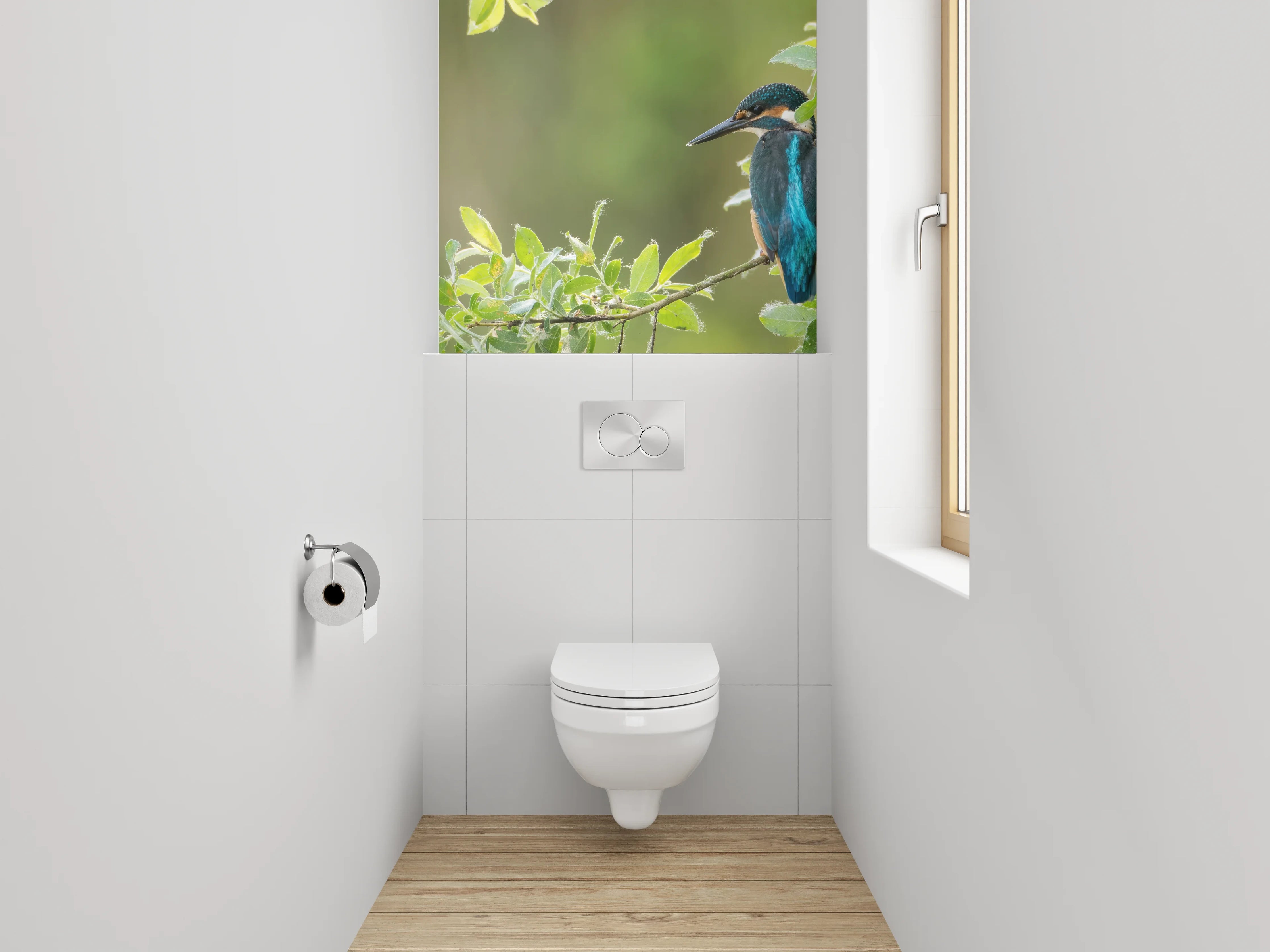 WC-Rückwand - Eisvogel auf Zweig – Naturfoto