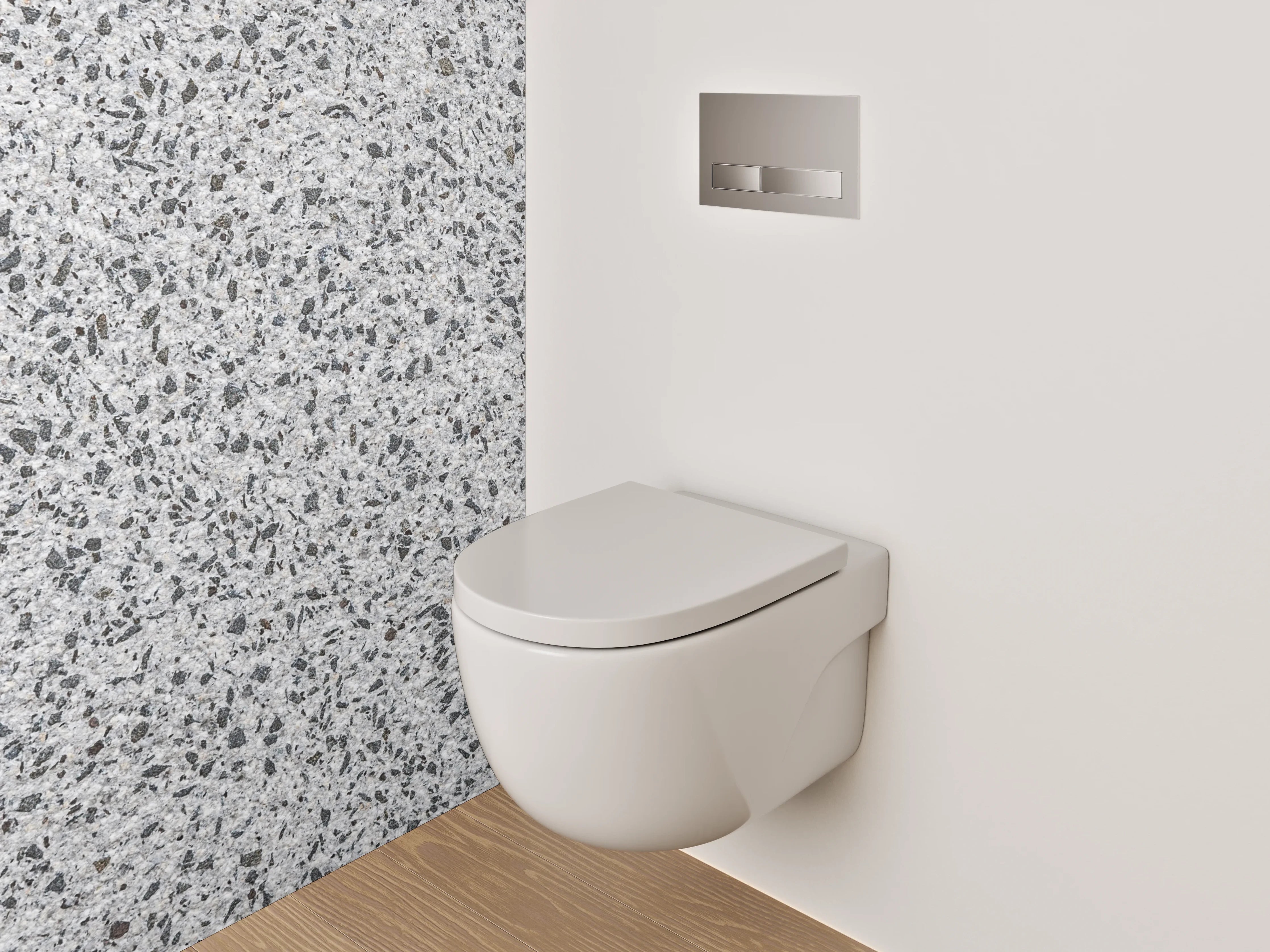 WC-Rückwand - Eisweiß mit sanften Graupunkten